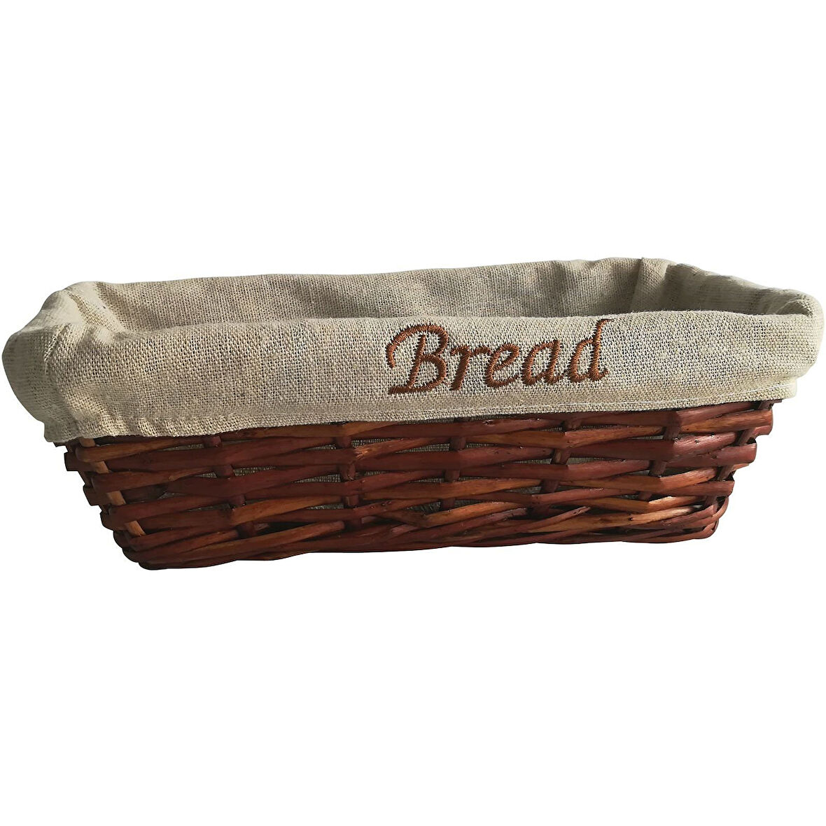 Hasır Bezli Dikdörtgen Ekmek Sepeti 25*12 Cm