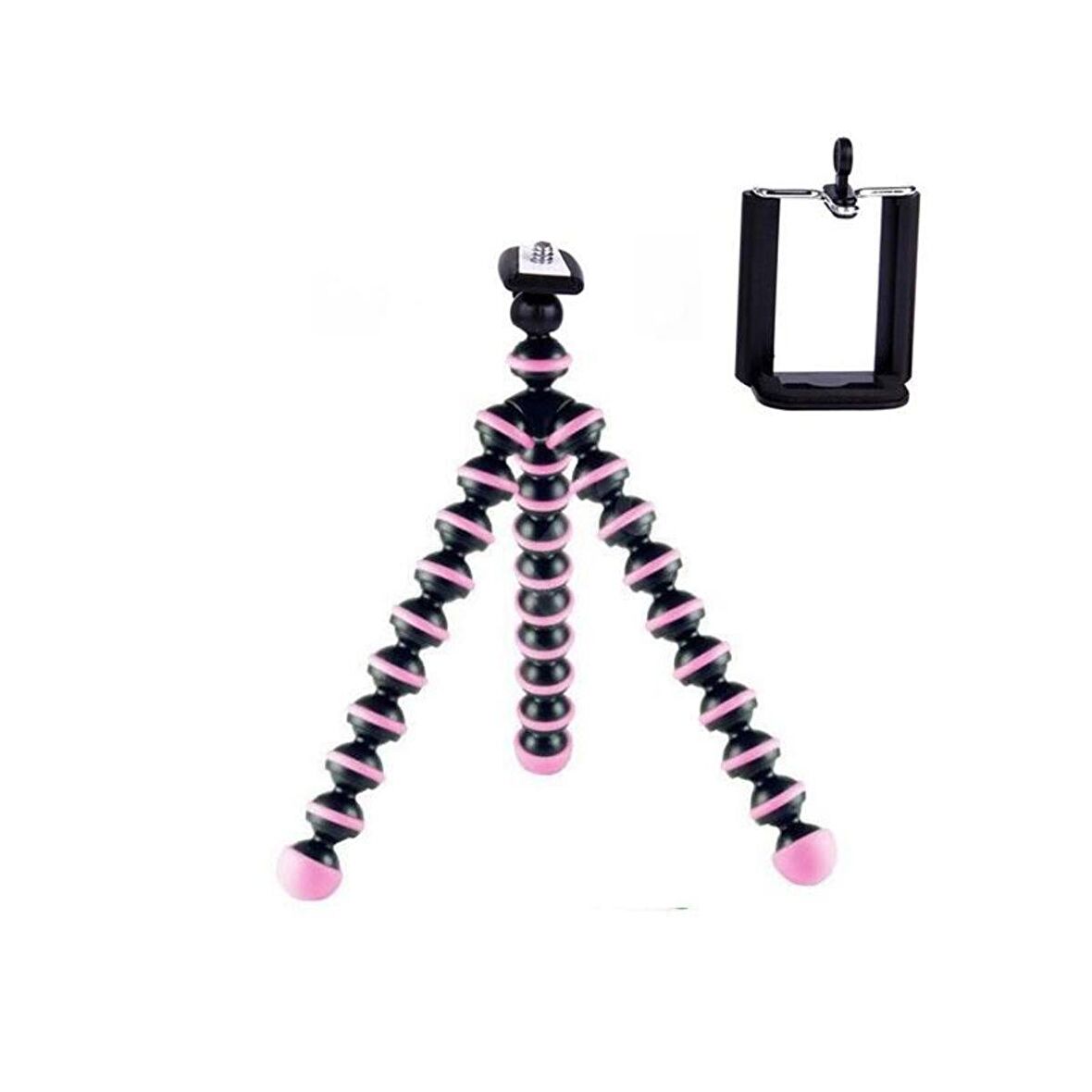 KingMa Akrobat Mini Ahtapot Tripod Telefon Tutucu Pembe