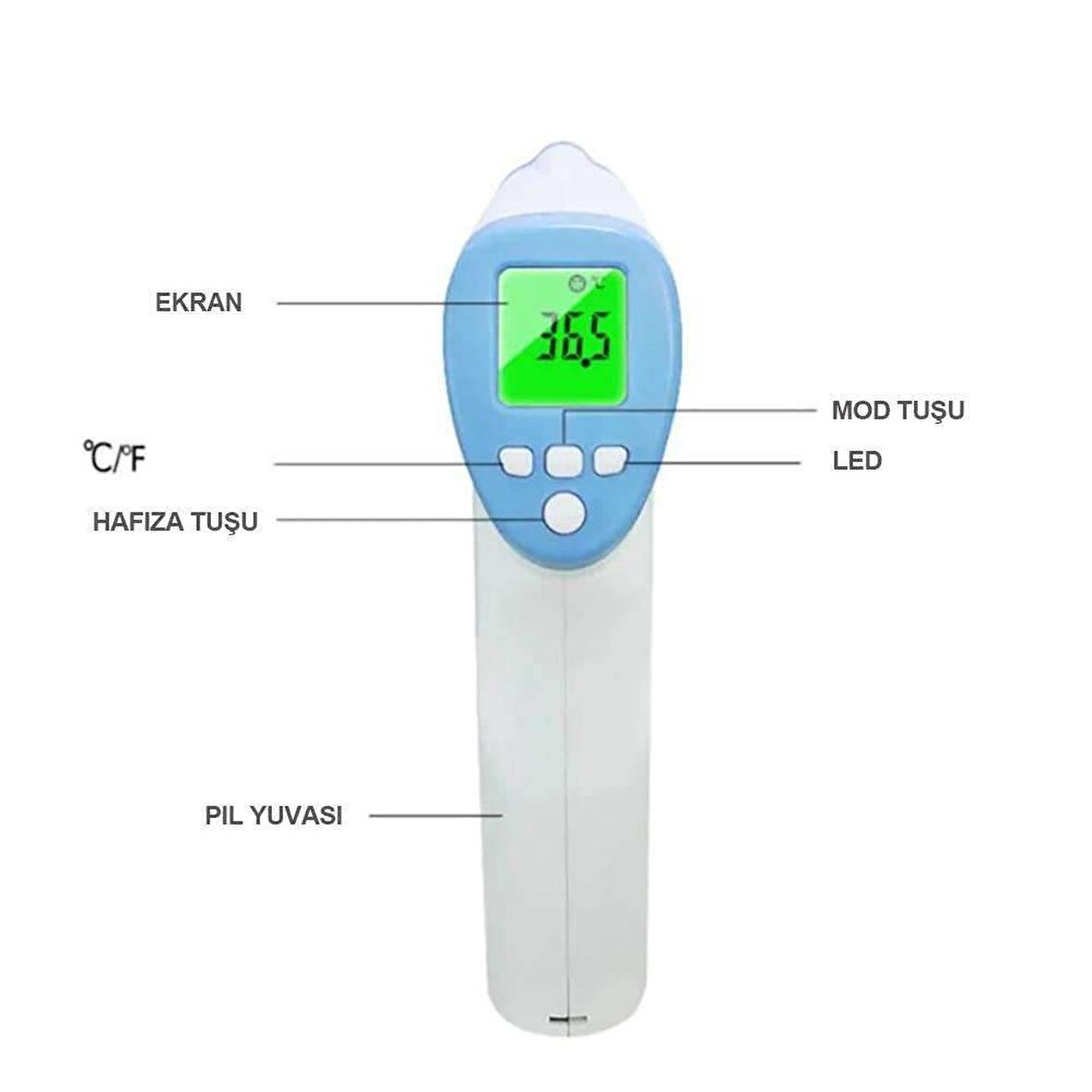 Xidian F002 Temassız Alından Tabanca Dijital Ateş Ölçer 