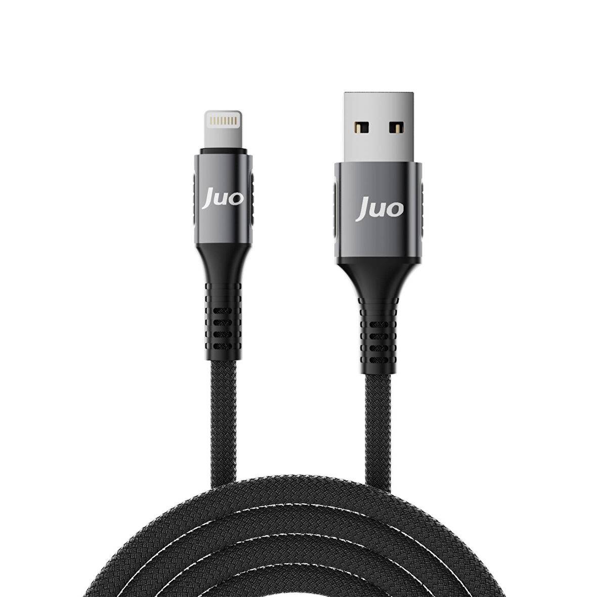 Juo 12W 2.4A USB-A to Lightning Apple iPhone iPad Örgülü Hızlı Şarj ve Data Kablosu 1 Metre