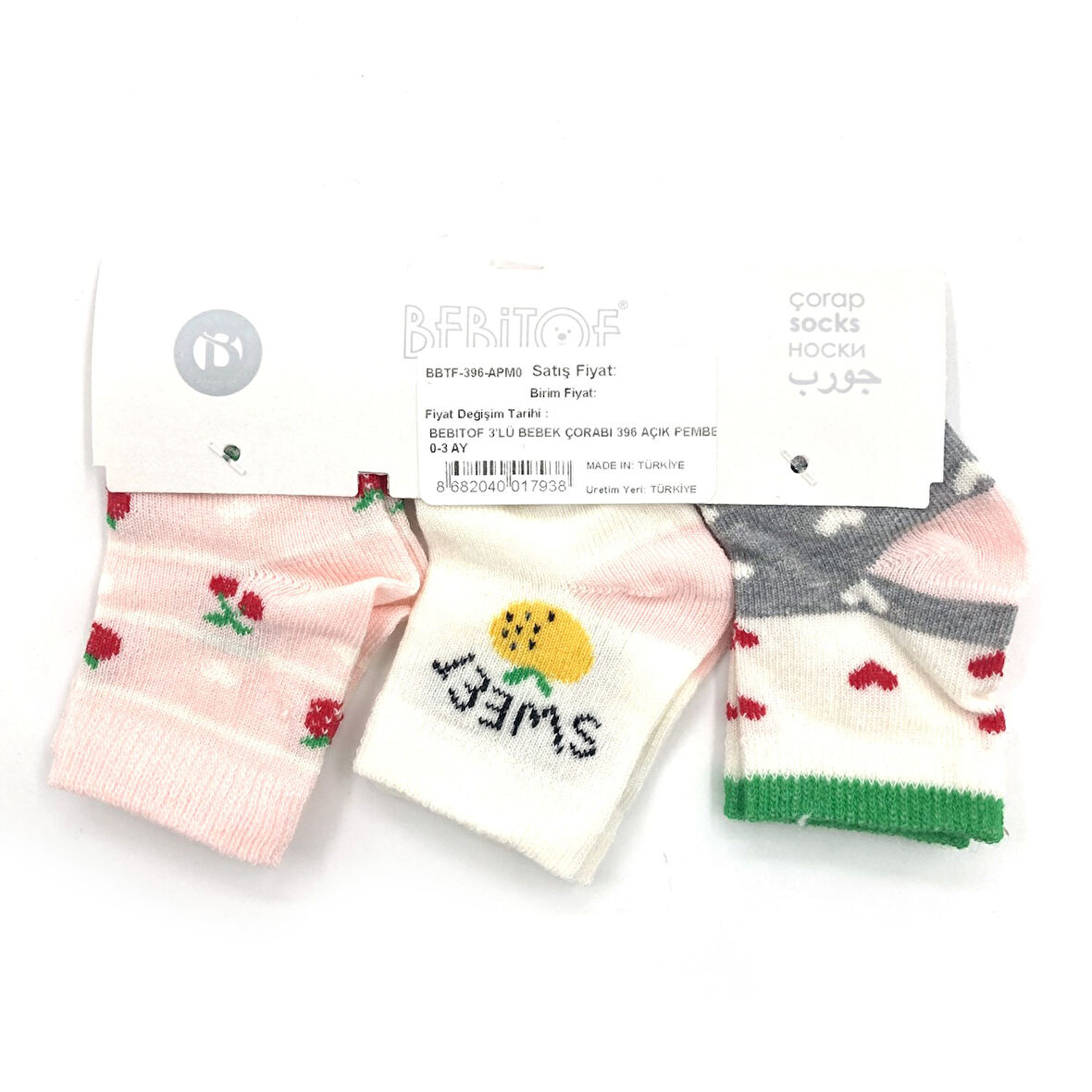Bebitof 3'lü Bebek Çorabı 396