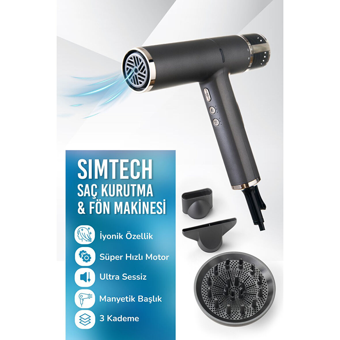 Simtech KM-1992 Saç kurutma ve Ultra Fön Makinesi