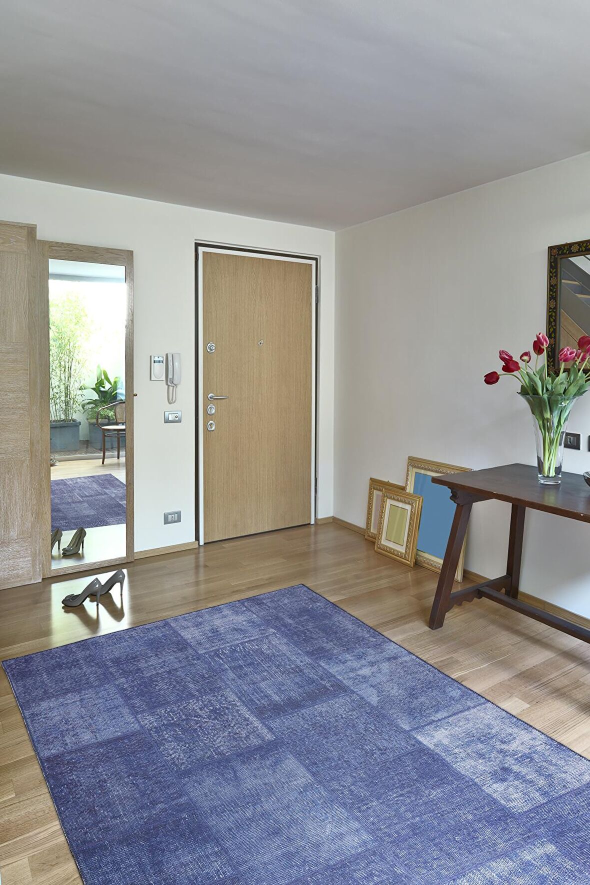 Artloop Patchwork Desenli Jazz Dekoratif Lacivert Halı AL 63