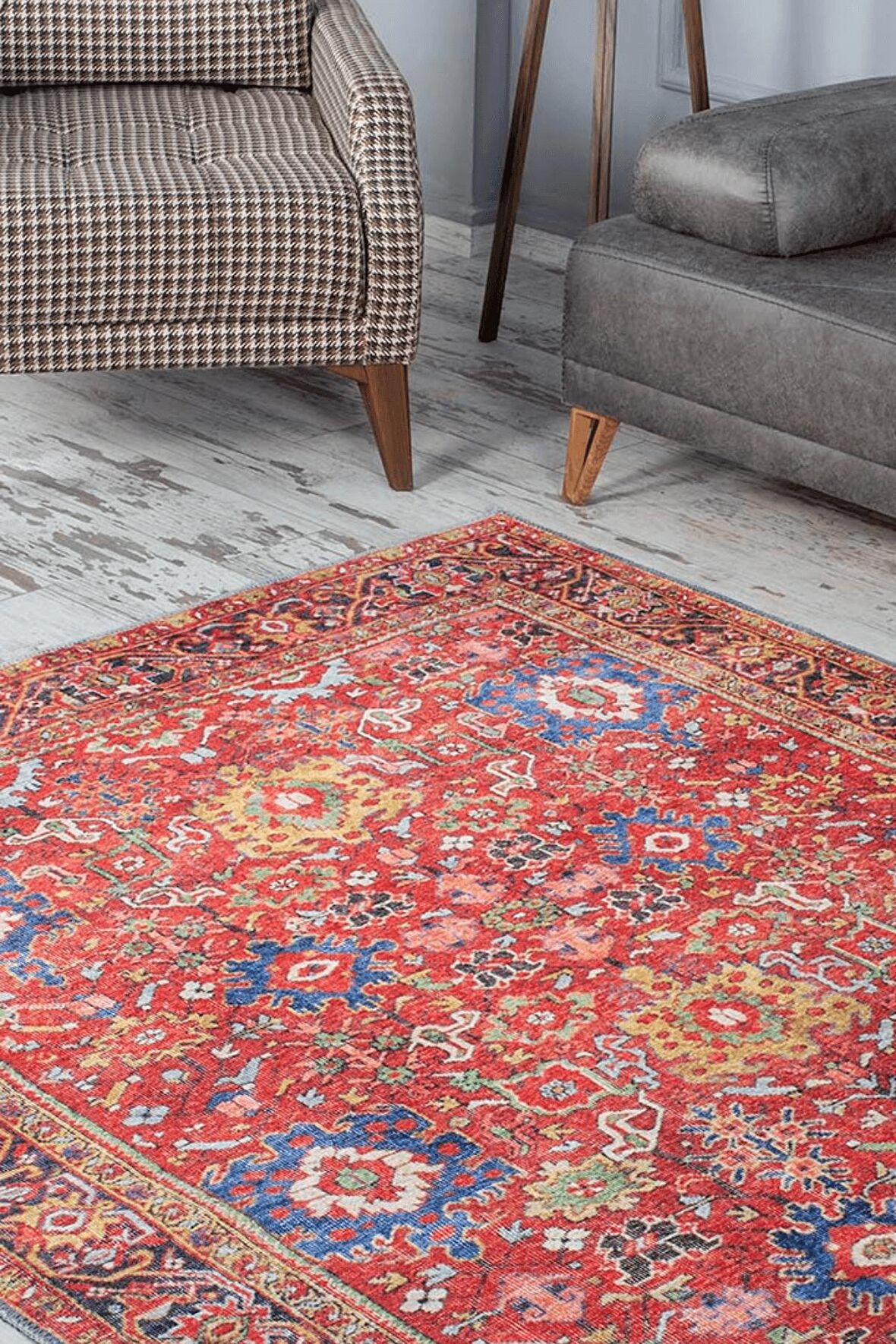 Artloop Etnik Desenli Soul Dekoratif Kırmızı Halı AL 181