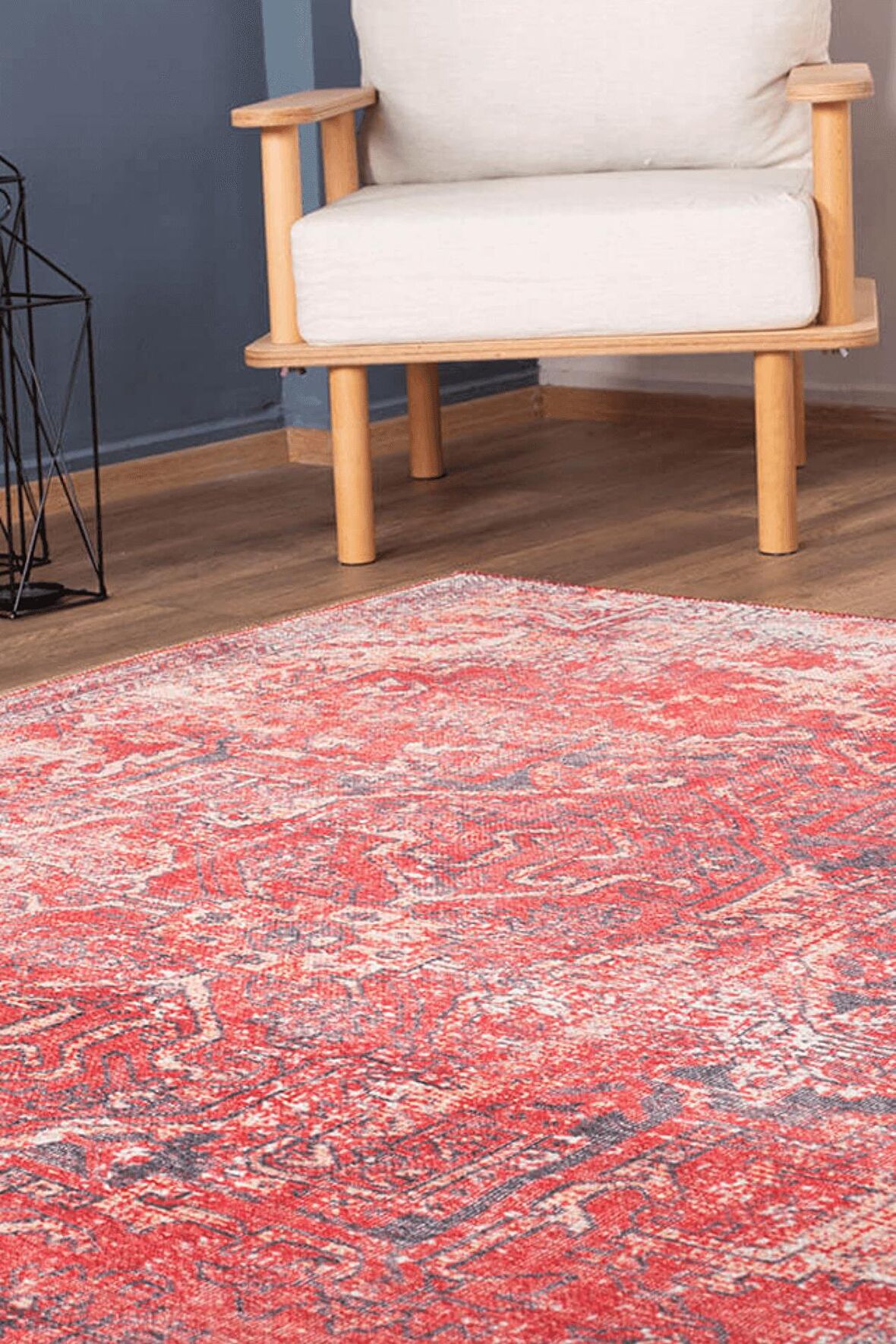 Artloop Vintage Blues Dekoratif Kırmızı Halı AL 269