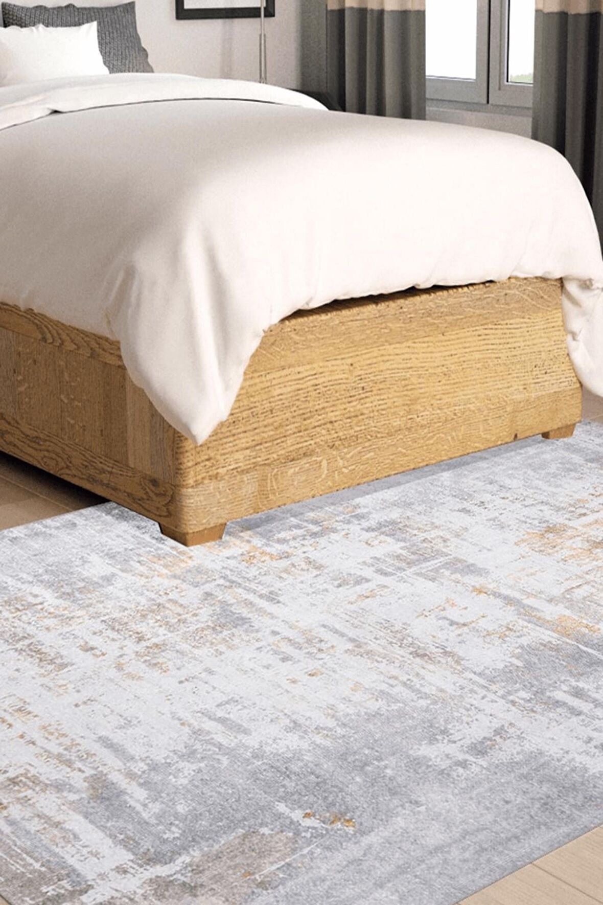 Artloop Modern Halı Funk Dekoratif Gri Halı AL 233