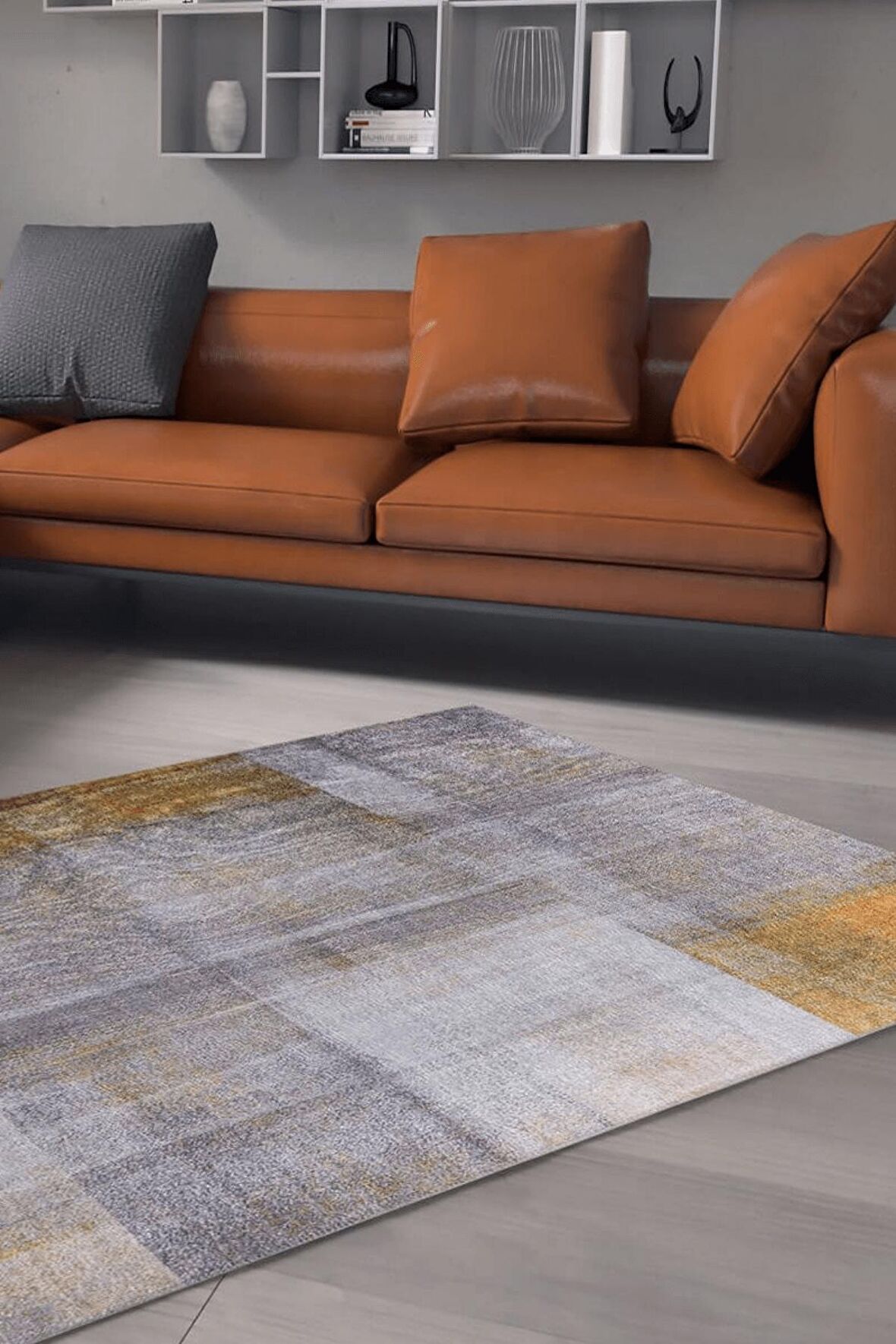 Artloop Modern Halı Funk Dekoratif Gri Halı AL 10