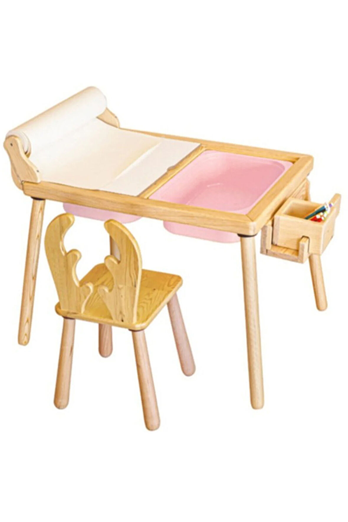 Rulo Aparatlı Duyusal Etkinlik Masası + 1 Sandalye