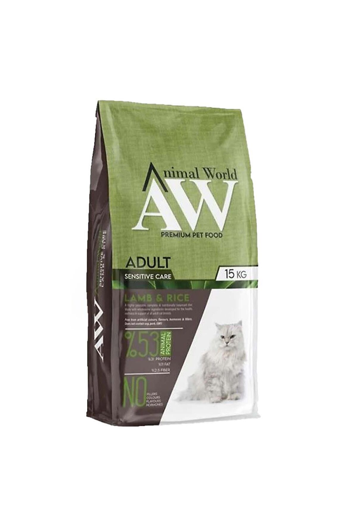 Animal World Kuzulu Sensitive Yetişkin Kedi Maması 15 Kg