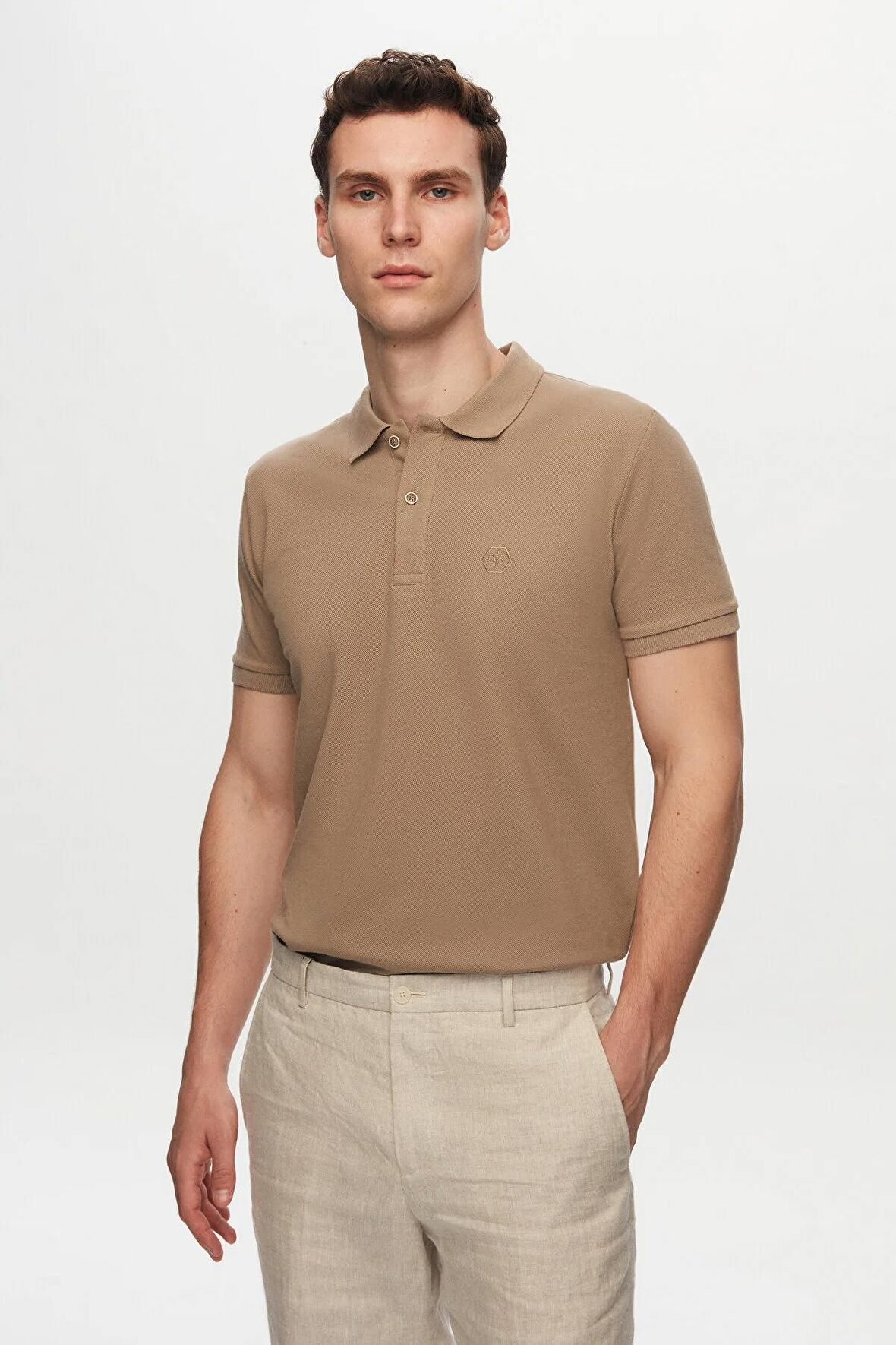 Ds Damat Regular Fit Vizon %100 Pamuk Polo Yaka T-shirt 6HC14ORT51000