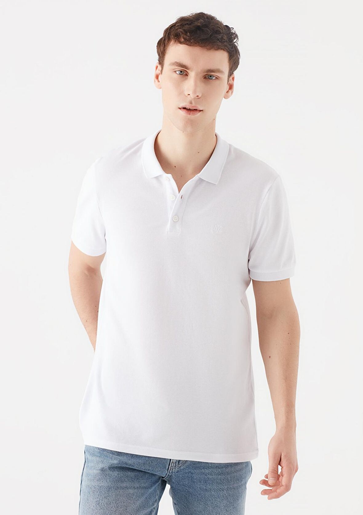 Mavi Beyaz Polo Tişört 064946-27879