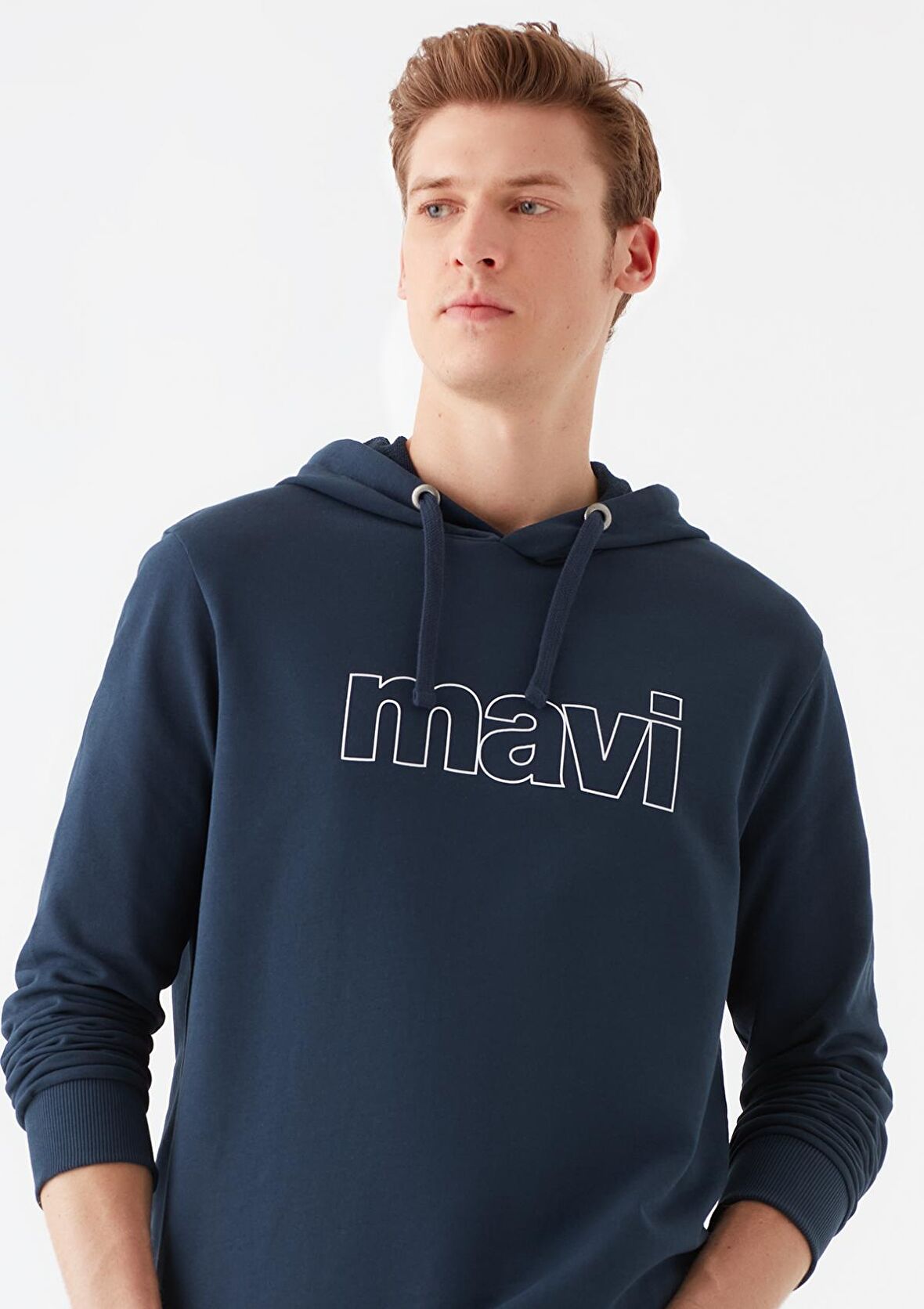 Mavi Logo Baskılı Kapüşonlu Lacivert Sweatshirt 065606-28417