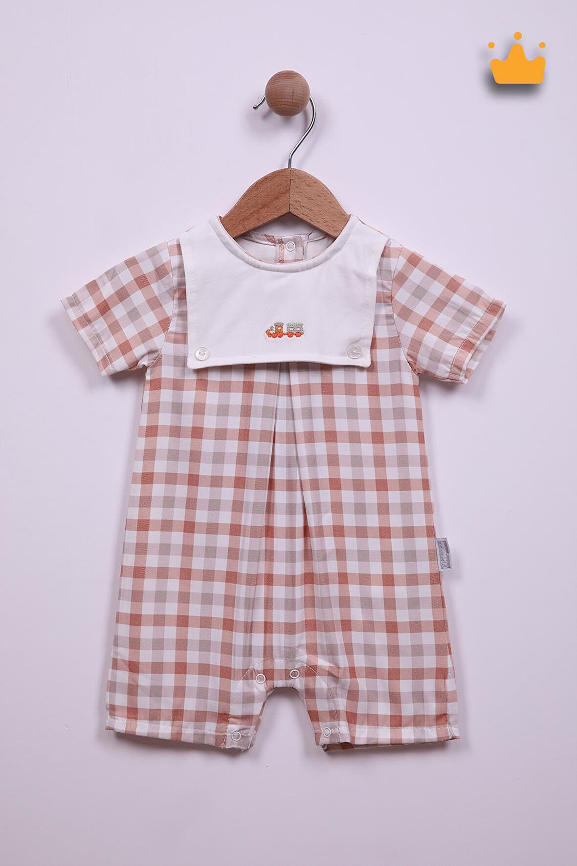 Babydola Kız Erkek Bebek Kareli Tulum 15149