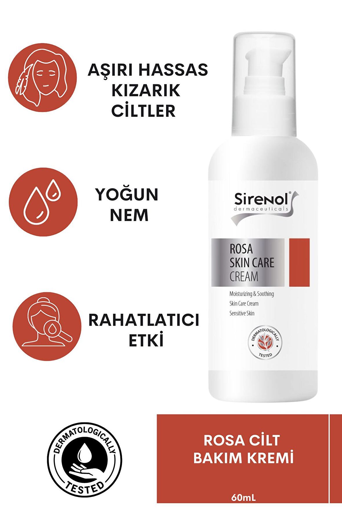 Sirenol Cadı Fındığı Rosa Cilt Bakım Kremi 60 mL