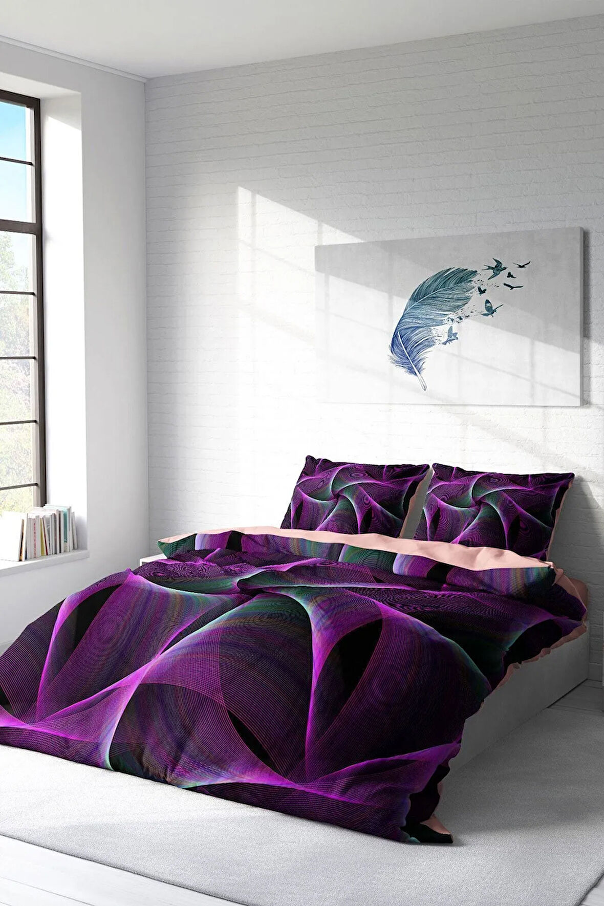Nevresim Takımı %100 Doğal Pamuk Çift Kişilik 3d Digital Mandala 3
