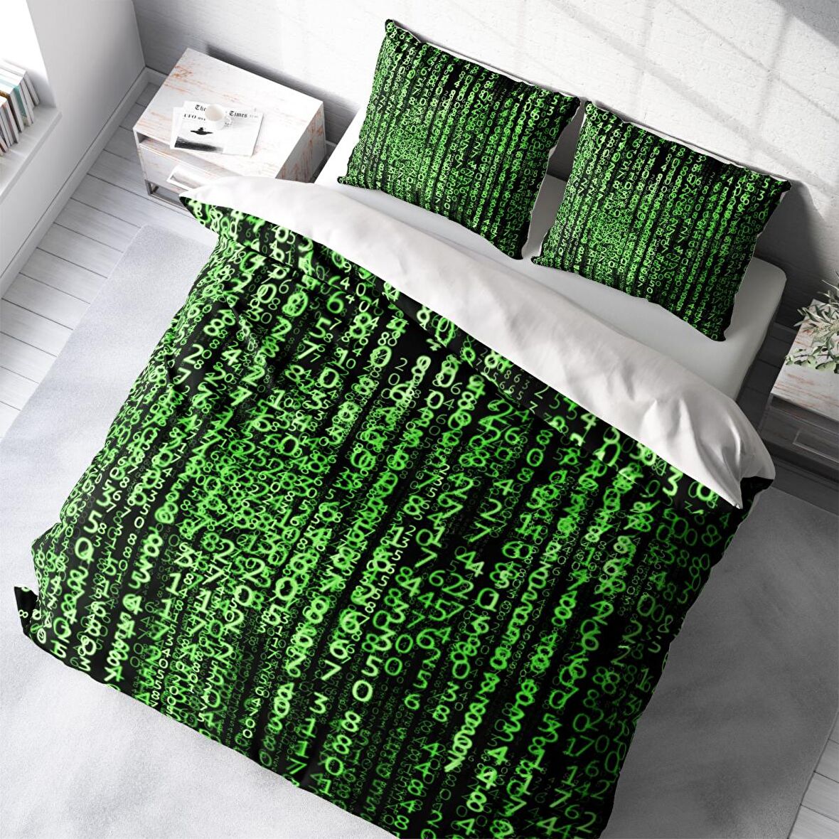 Monohome The Coder 3D Temalı Pamuk Saten Çift Kişilik Nevresim Takımı