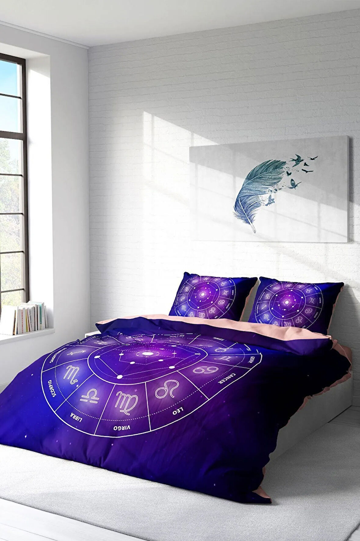 Nevresim Takımı %100 Doğal Pamuk Çift Kişilik 3d Digital Astroloji