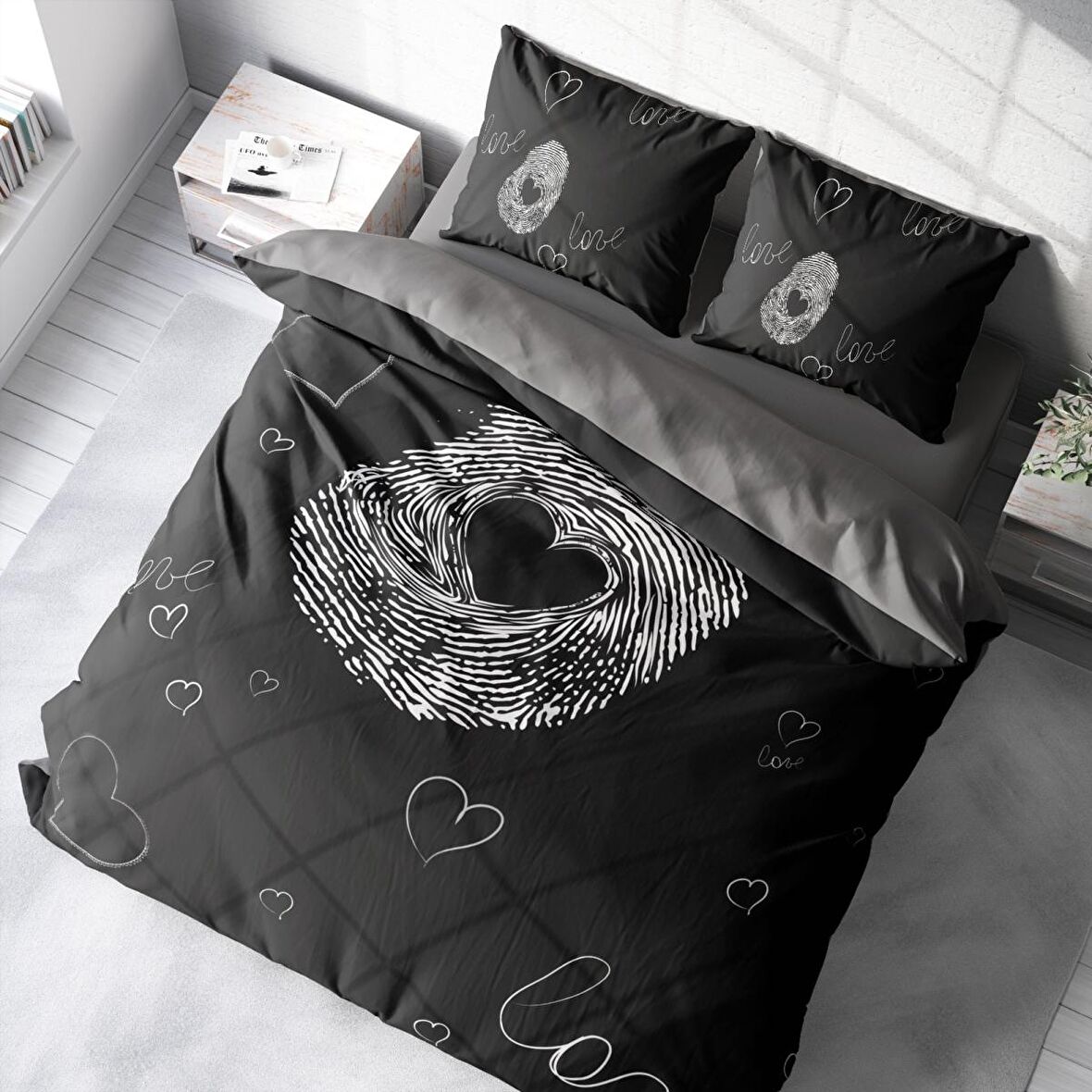 Monohome Sign 3D Temalı Pamuk Saten Çift Kişilik Nevresim Takımı