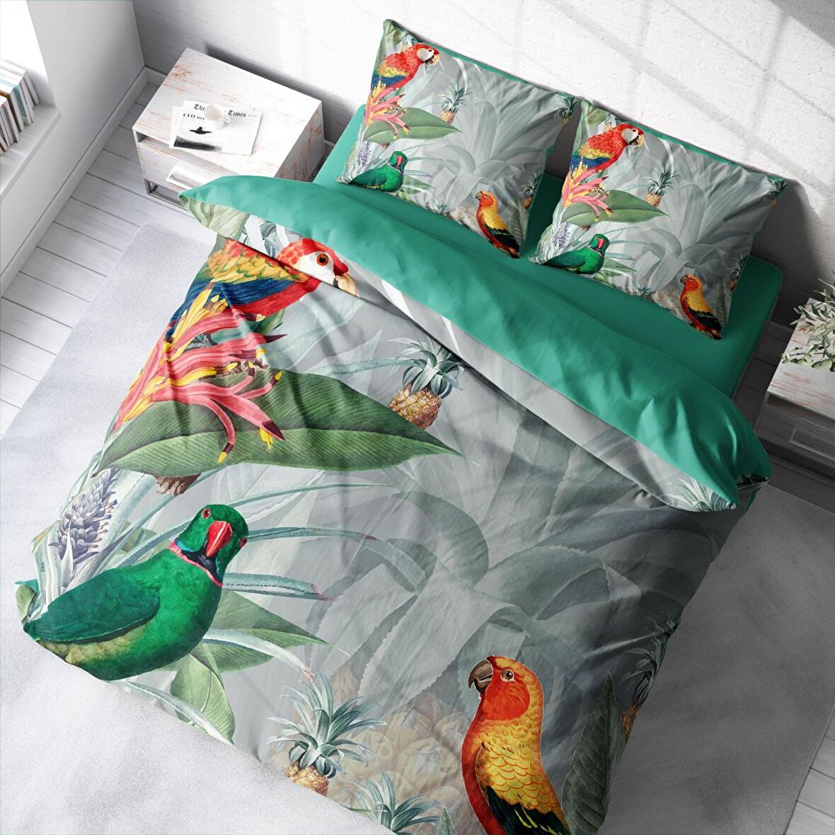 Monohome Parworld Hayvan Figürlü Pamuk Saten Çift Kişilik Nevresim Takımı