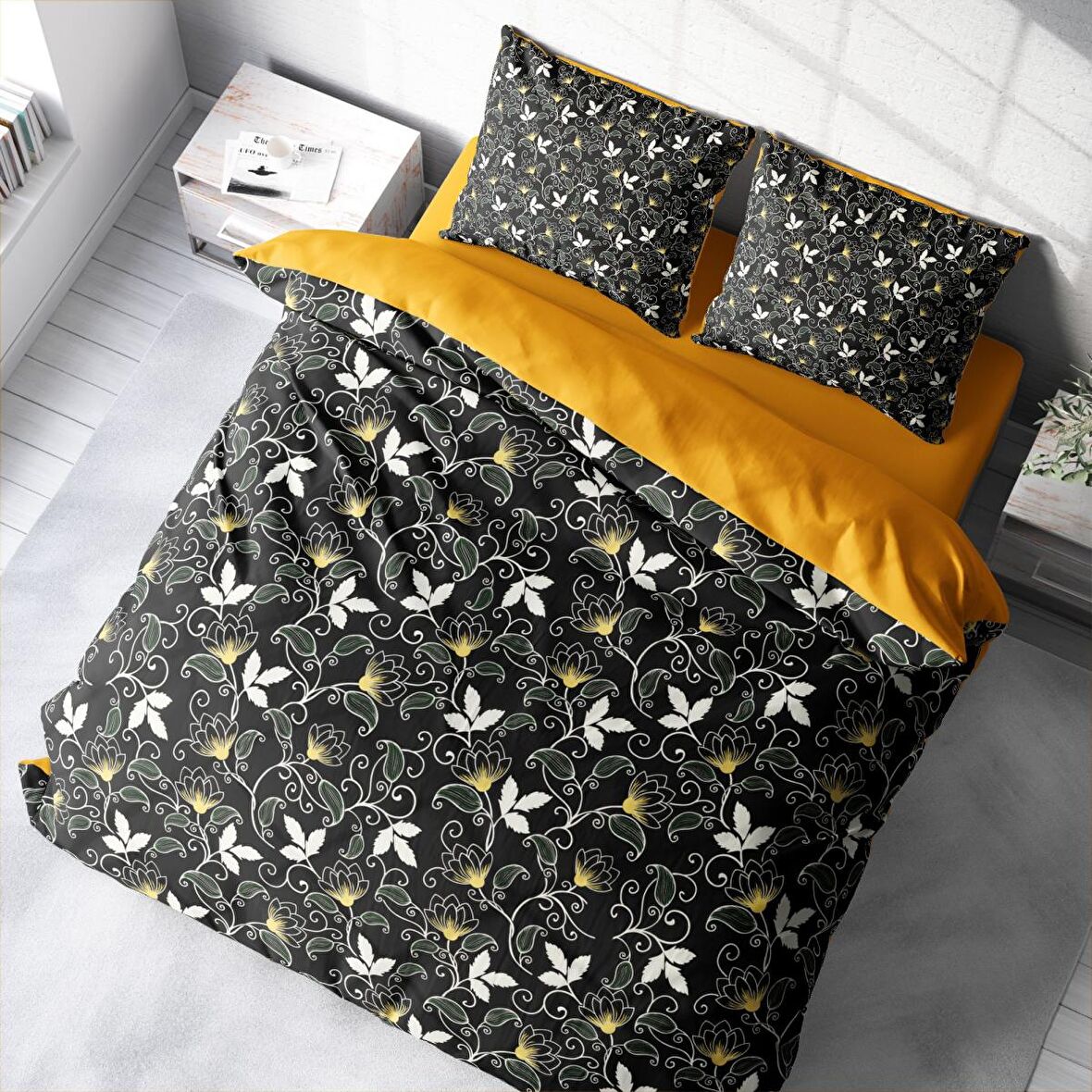 Monohome Serenity 3D Temalı Pamuk Saten Çift Kişilik Nevresim Takımı