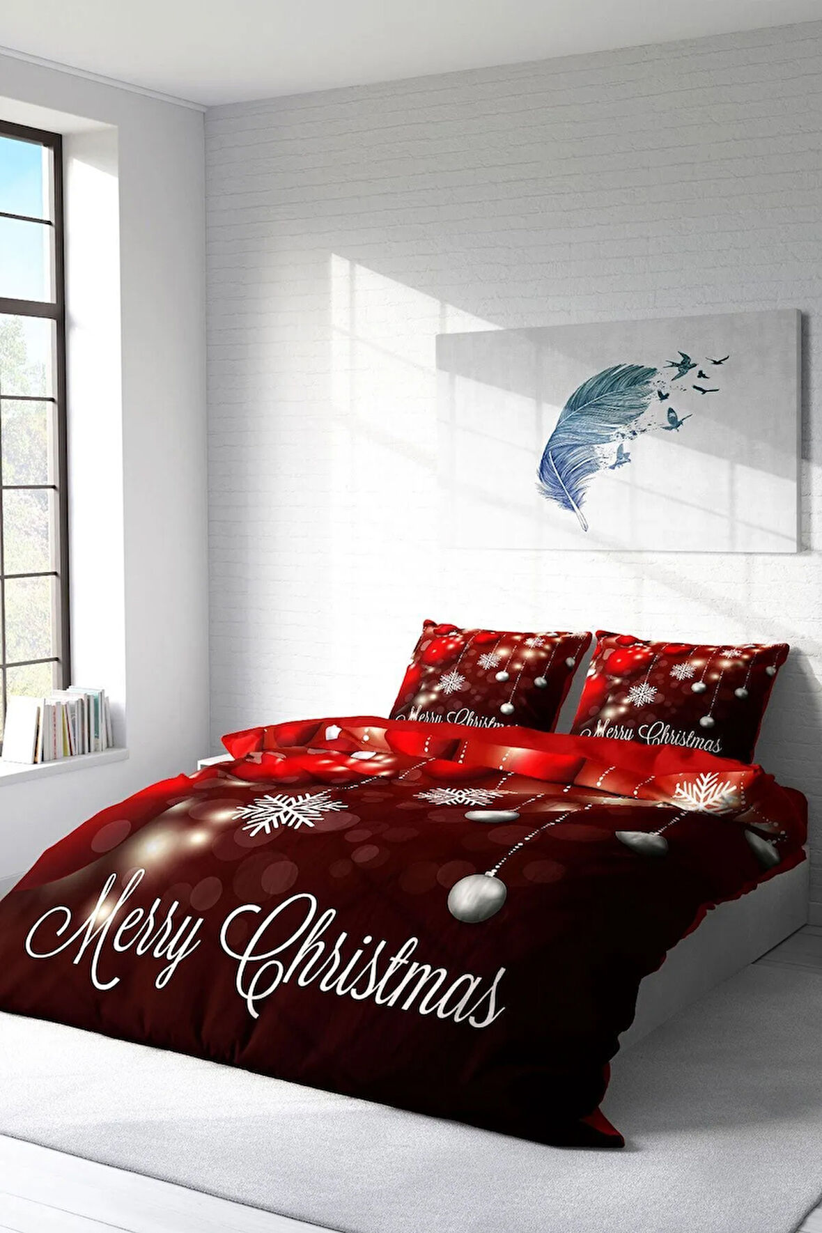 Nevresim Takımı %100 Doğal Pamuk Çift Kişilik 3d Digital Ny Flake