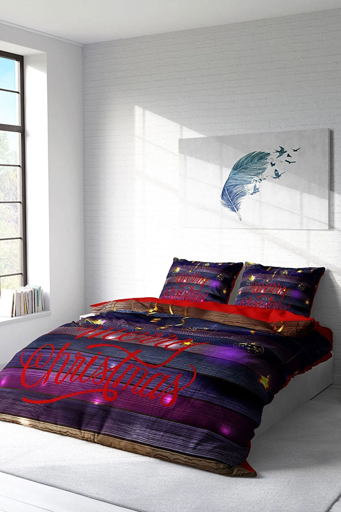 Nevresim Takımı %100 Doğal Pamuk Çift Kişilik 3d Digital Ny Dark