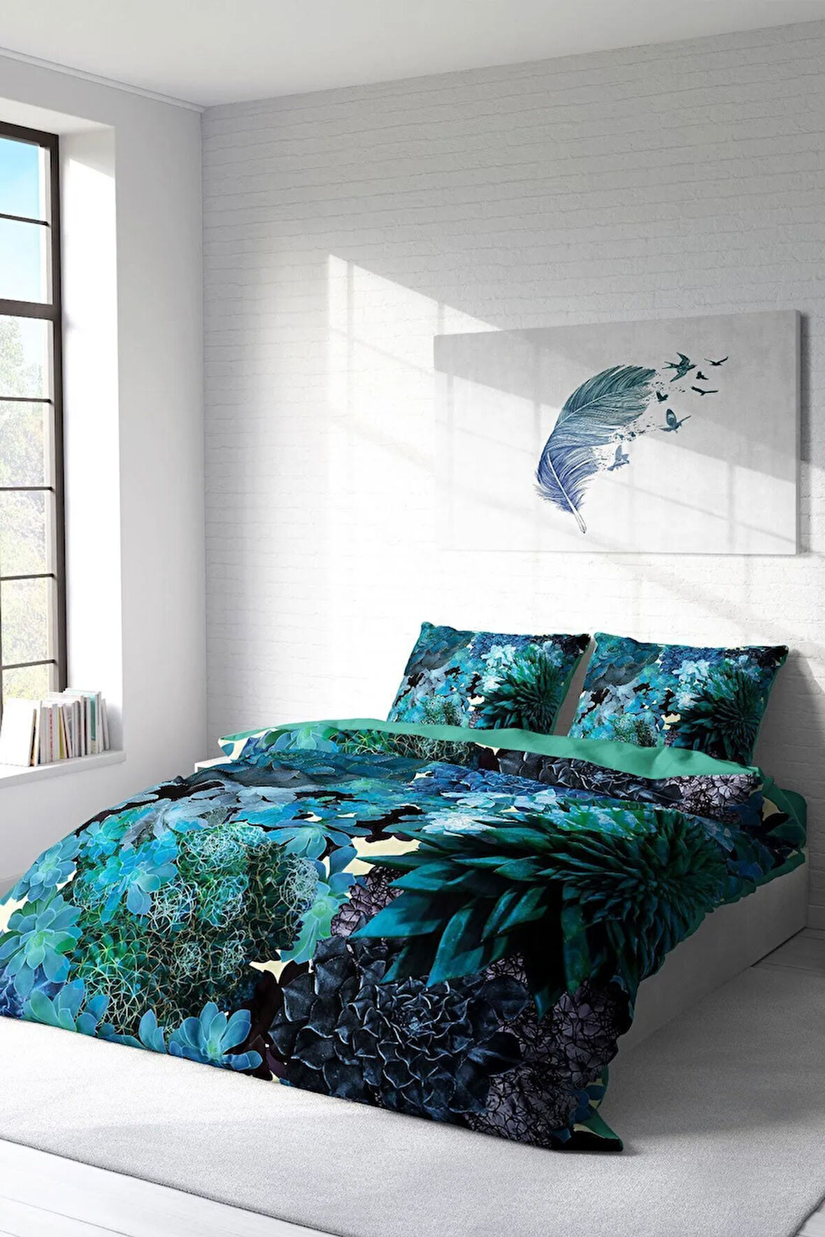 Nevresim Takımı %100 Doğal Pamuk Çift Kişilik 3d Digital Deep Akvaryum