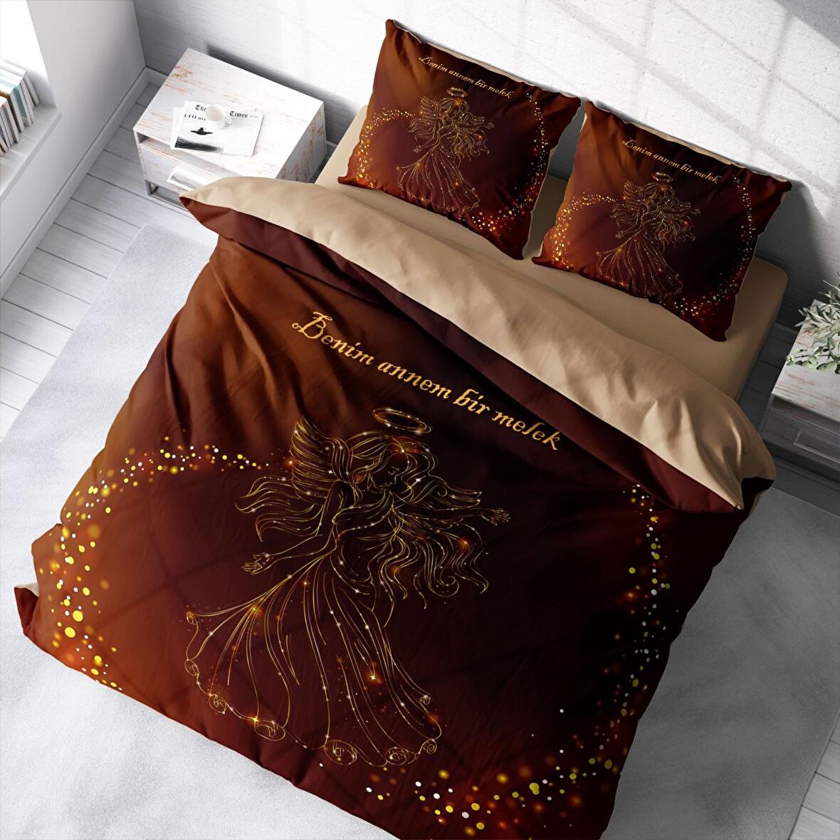 Monohome Anneler Günü III 3D Temalı Pamuk Saten Çift Kişilik Nevresim Takımı