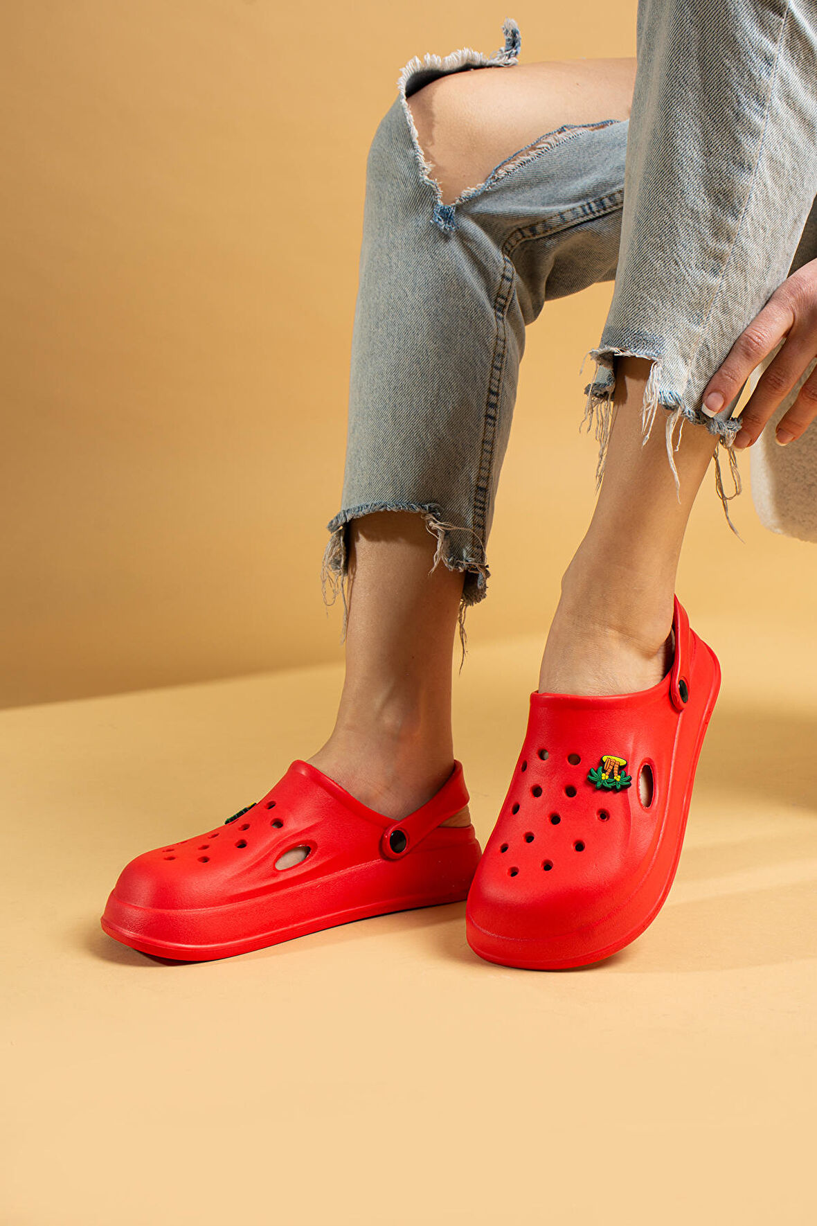 Pembe Potin Uğur Böceği EVA Comfort Taban Günlük&Plaj Kadın Sandalet DNZ95
