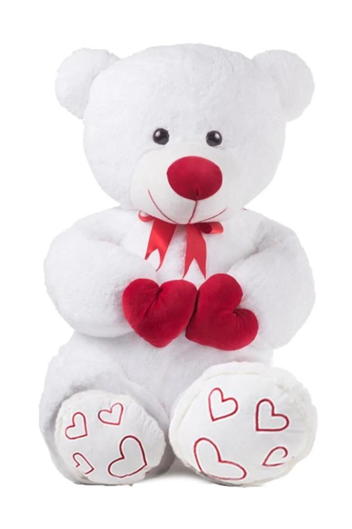 Özgüner 100 Cm Bobo Beyaz Peluş Ayı Yastıklı Ördek Hediyeli