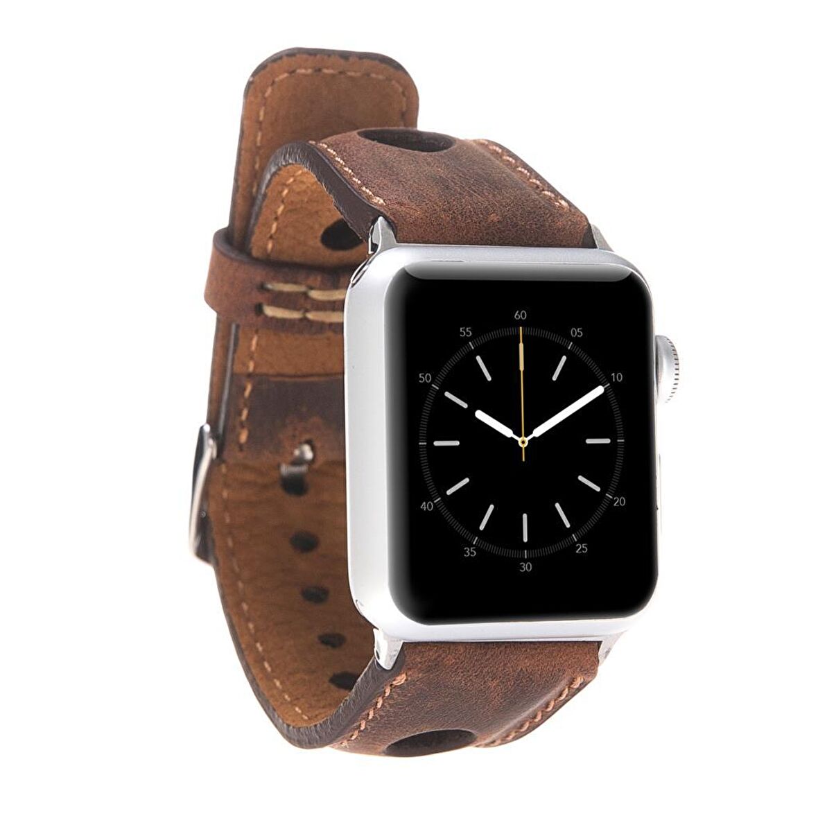 Bouletta Apple Watch Uyumlu Deri Kordon 42-44-45mm ARK G2 Antic Kahve