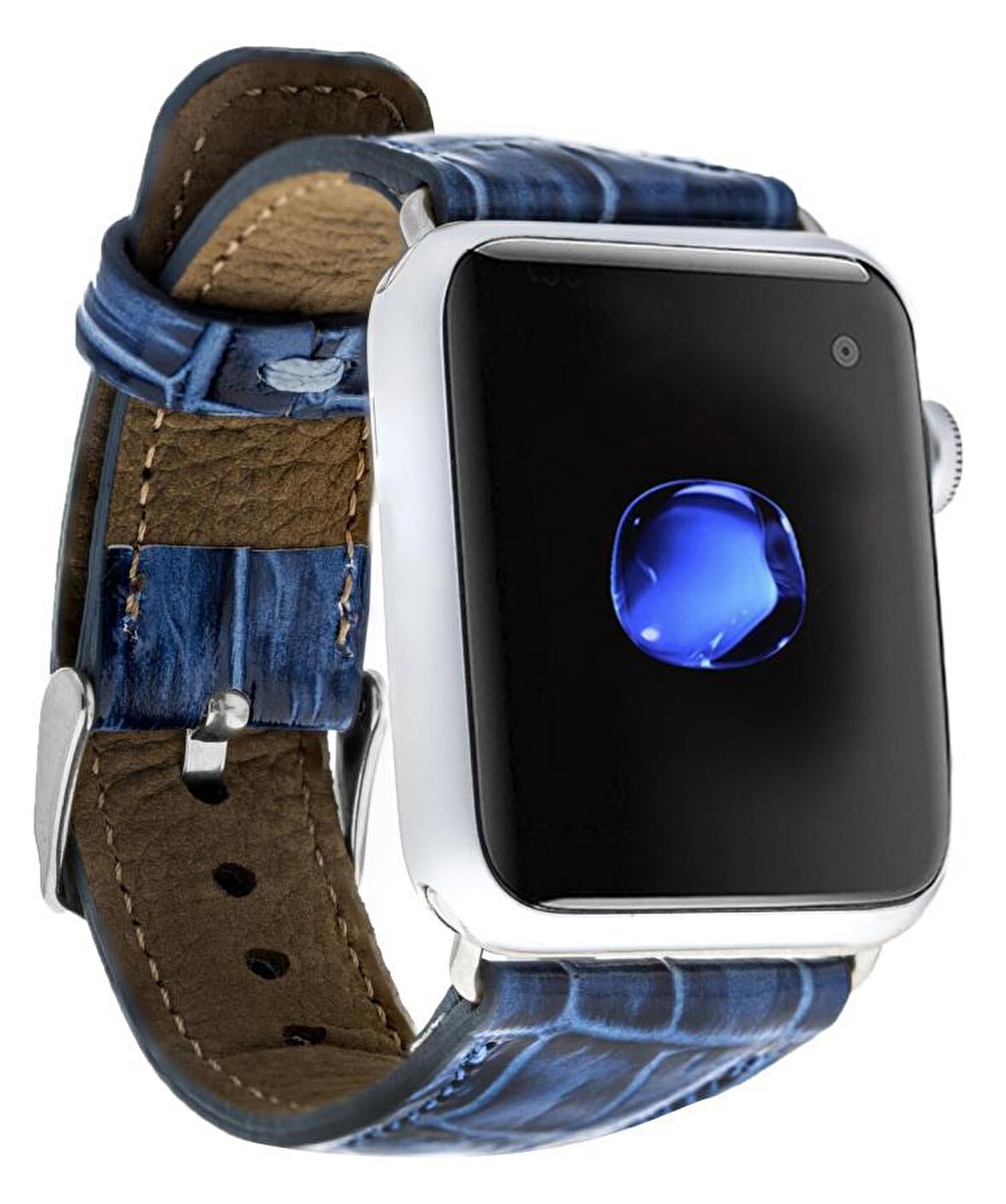 Bouletta Apple Watch Uyumlu Deri Kordon 42-44-45mm Croco Yk07 Mavi