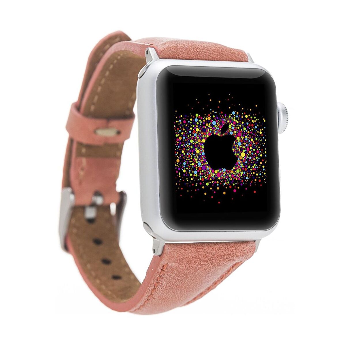 Bouletta Apple Watch Uyumlu Deri Kordon 42-44-45mm Slim G17 Mercan