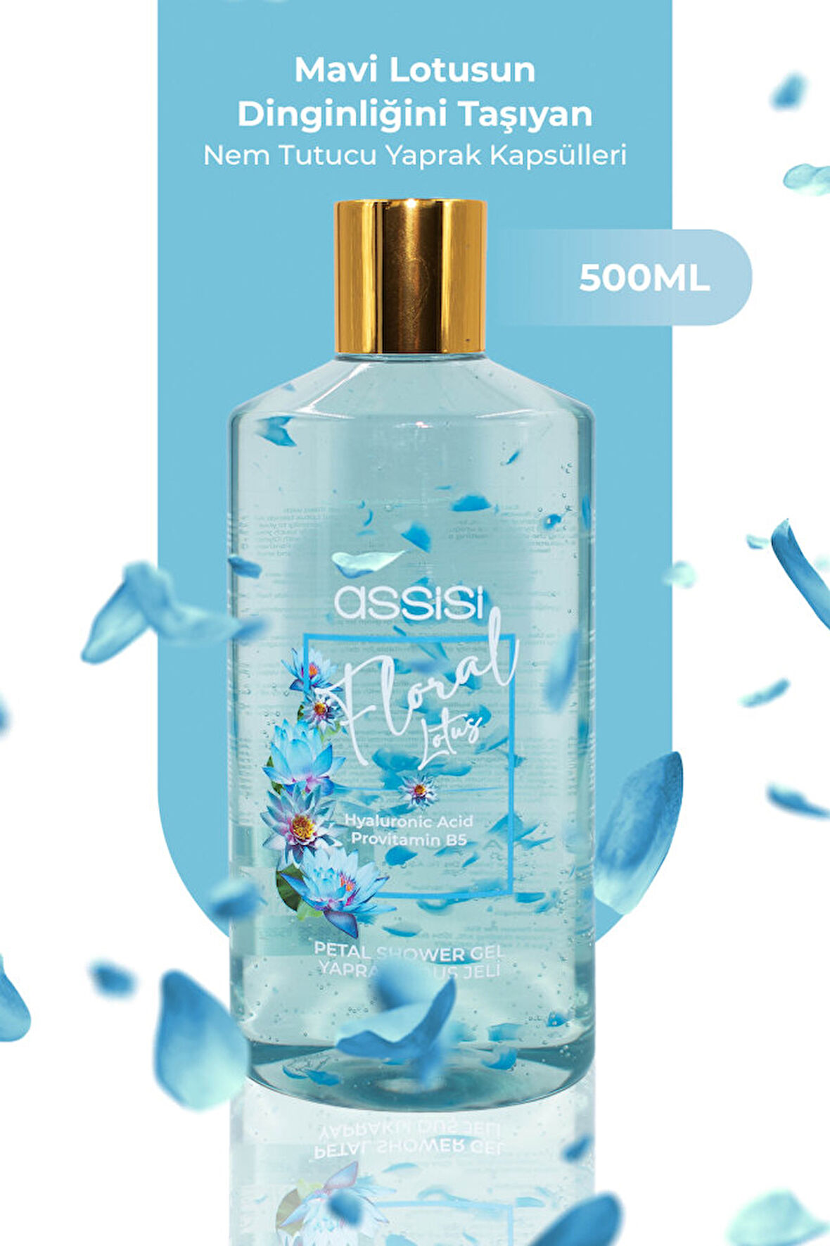 Assisi Floral Lotus Hyaluronic Acid & Provitamin B5 Nemlendirici Yapraklı Duş Jeli 500 ml