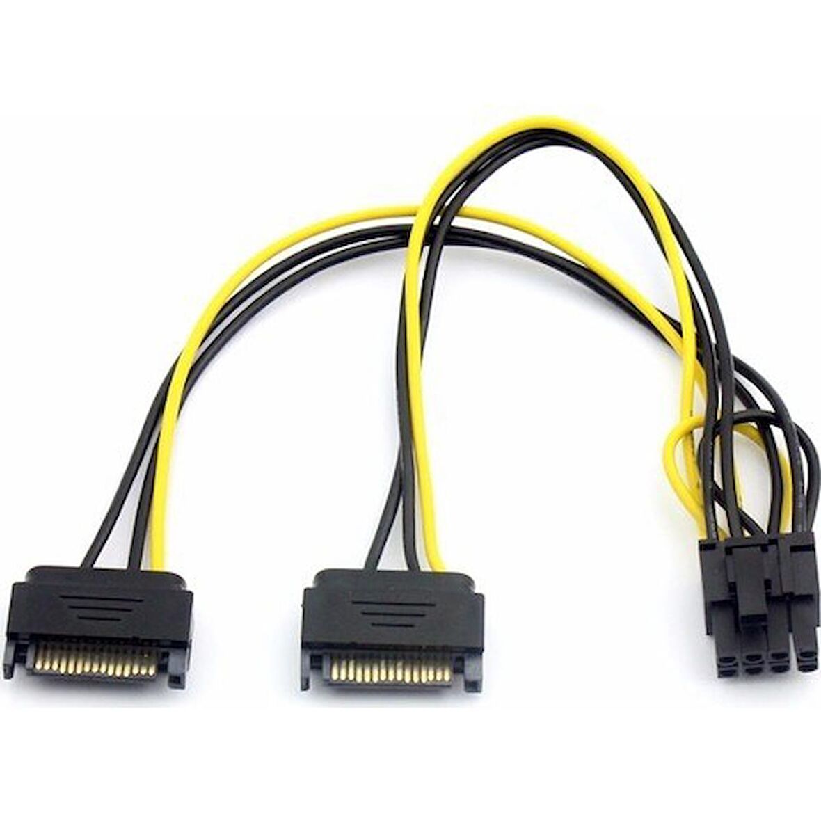 2x Sata to 8 Pin (6+2) Pci-e Express Güç Molex Power Kablosu Çevirici Dönüştürücü 4327