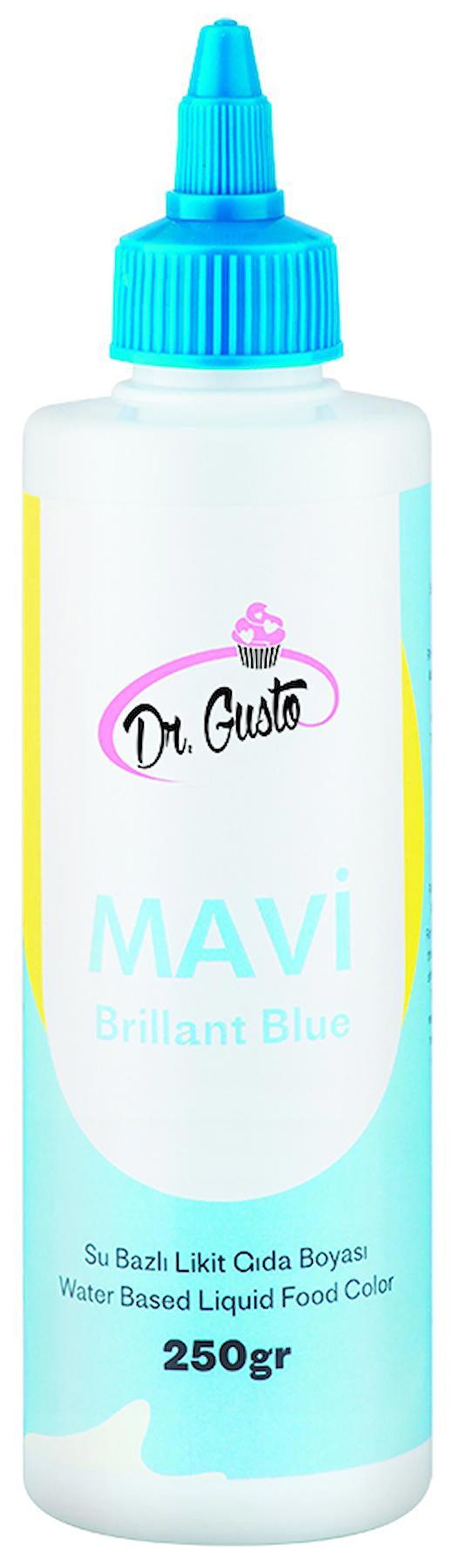 Dr Gusto Mavi Su Bazlı Sıvı Gıda Boyası 250 gr