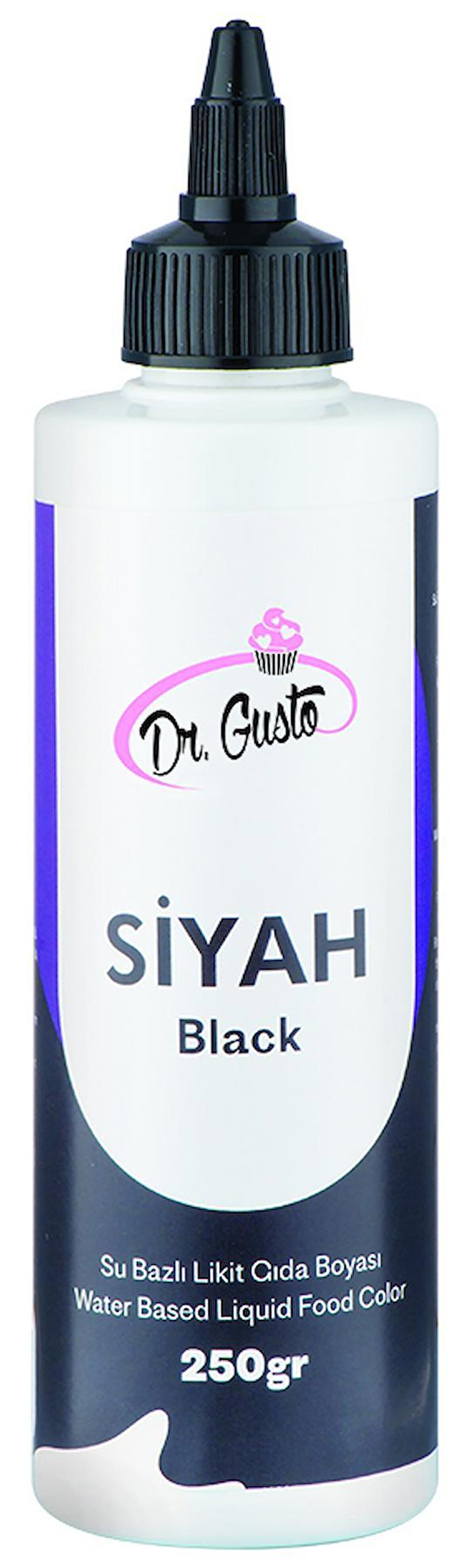 Dr Gusto Siyah Su Bazlı Sıvı Gıda Boyası 250 gr