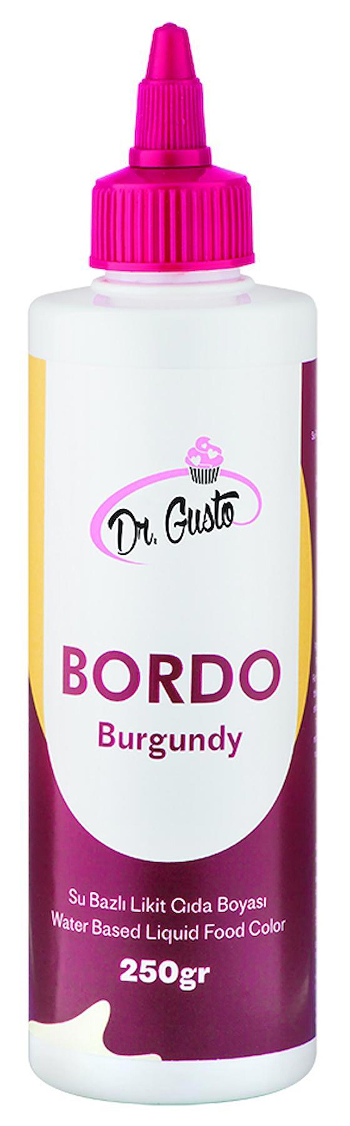 Dr Gusto Bordo Su Bazlı Sıvı Gıda Boyası 250 gr