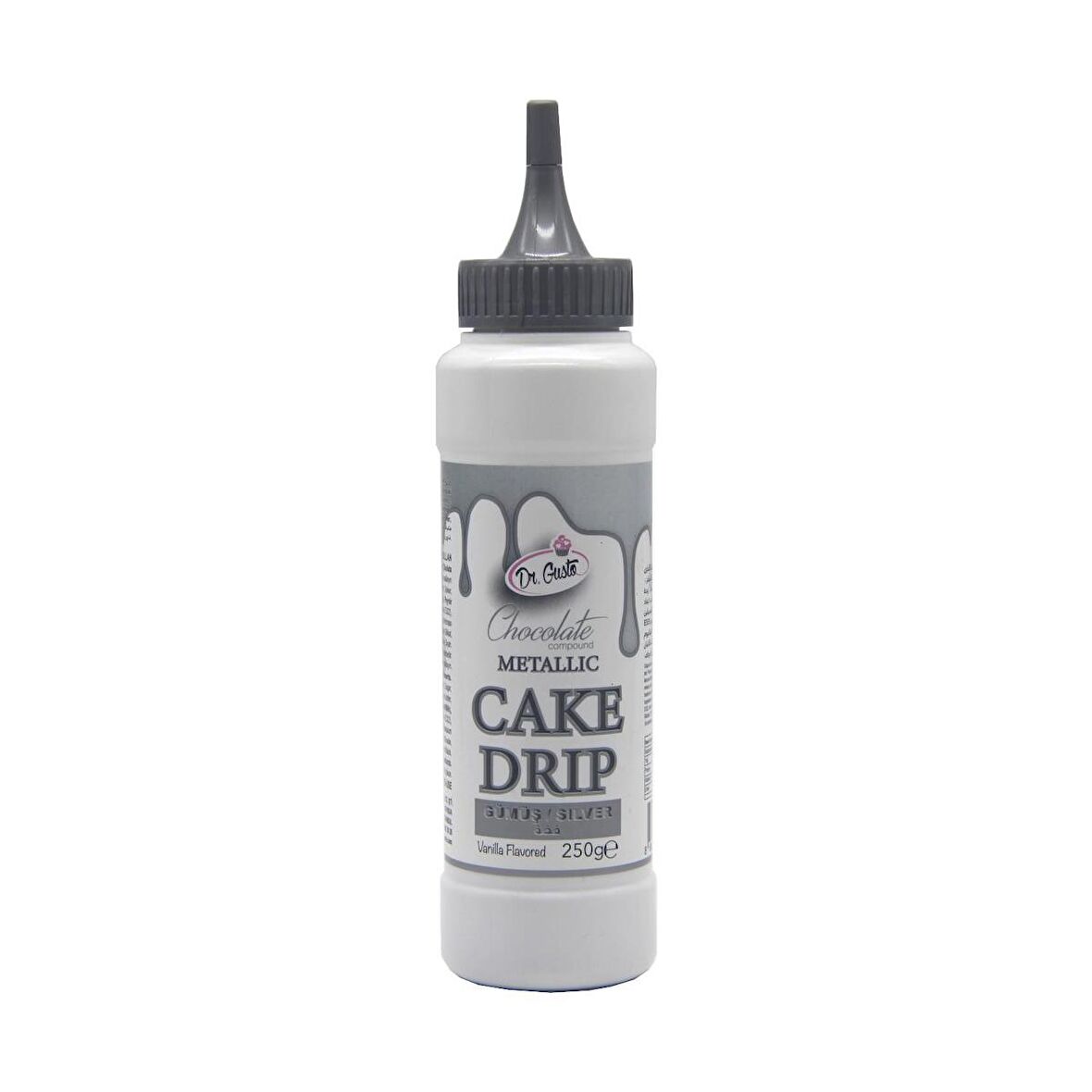 Dr.Gusto Metalik Gümüş Cake Drip 250 gr