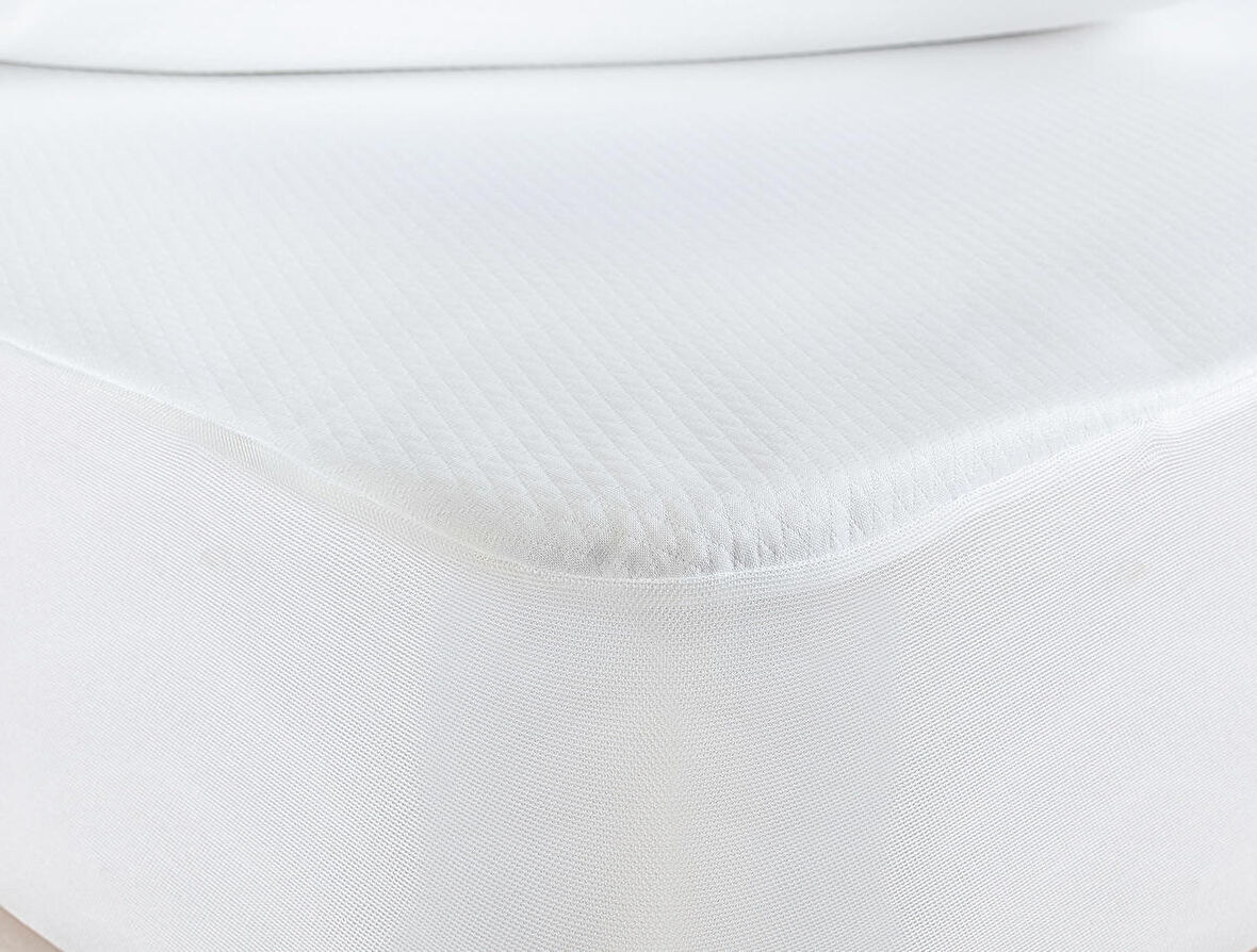 Madame Coco Flore Sıvı Geçirmez Fitted King Size Yatak Alezi - Beyaz