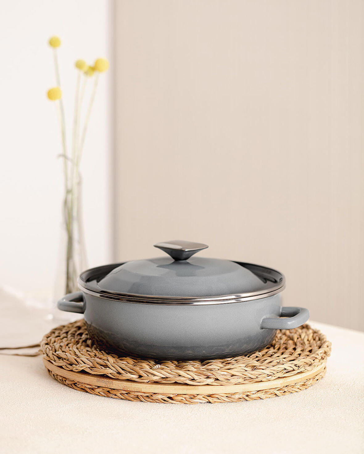 Madame Coco La Garde Kısa Tencere - Gri - 24 cm