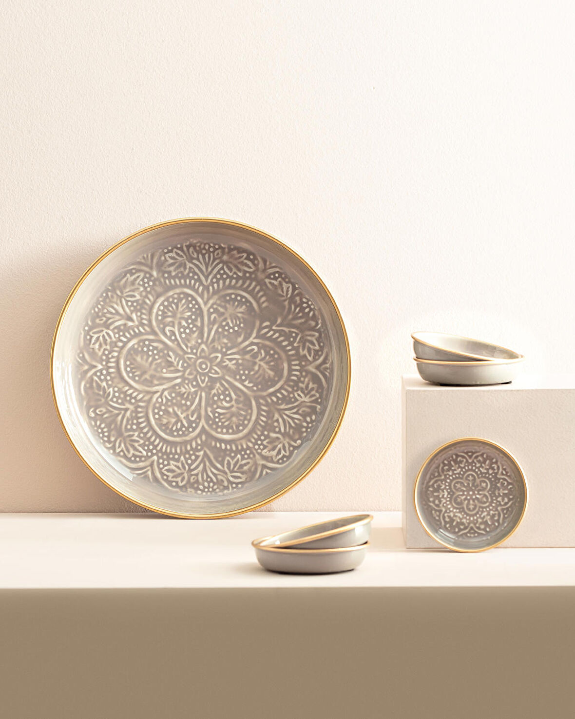 Madame Coco Rosalie 6 Parça Tabak Seti - Gri