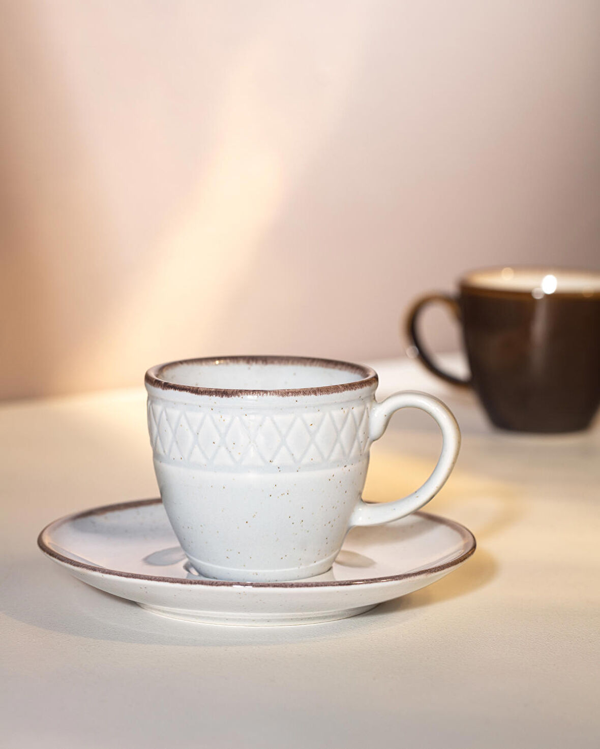 Madame Coco Antique 6 Kişilik Kahve Fincan Takımı - Gri