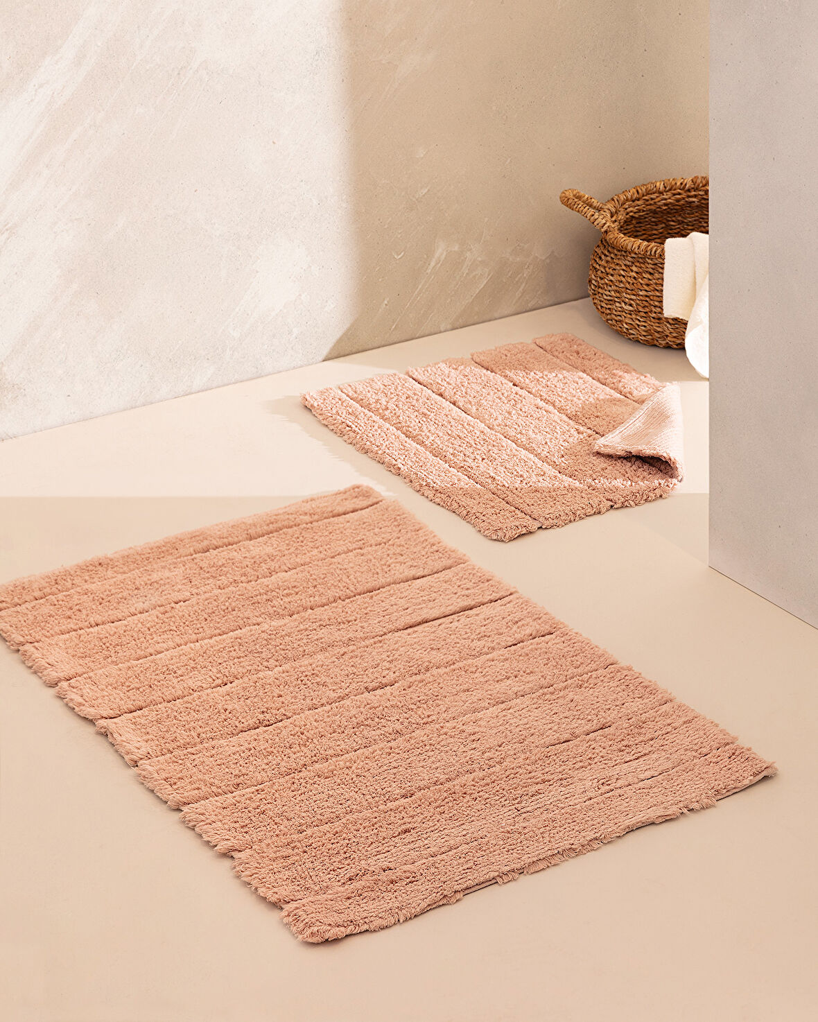 Bleuet Banyo Paspası - Pudra - 60x100 cm