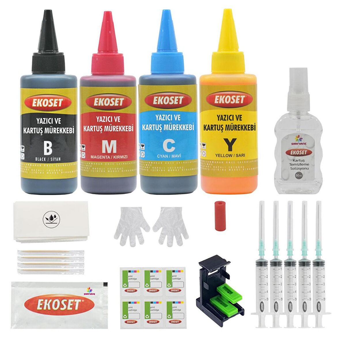 Ekoset hp deskjet 2545 Uyumlu Kartuş Dolum Seti 4X100ml