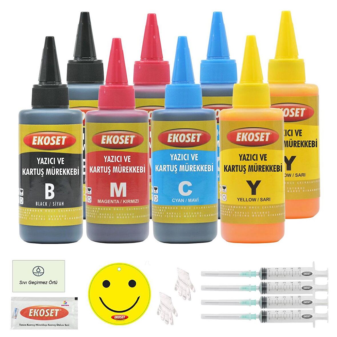 Ekoset Canon PG 540, CL 541 uyumlu mürekkep 4 Renk 4x200ml