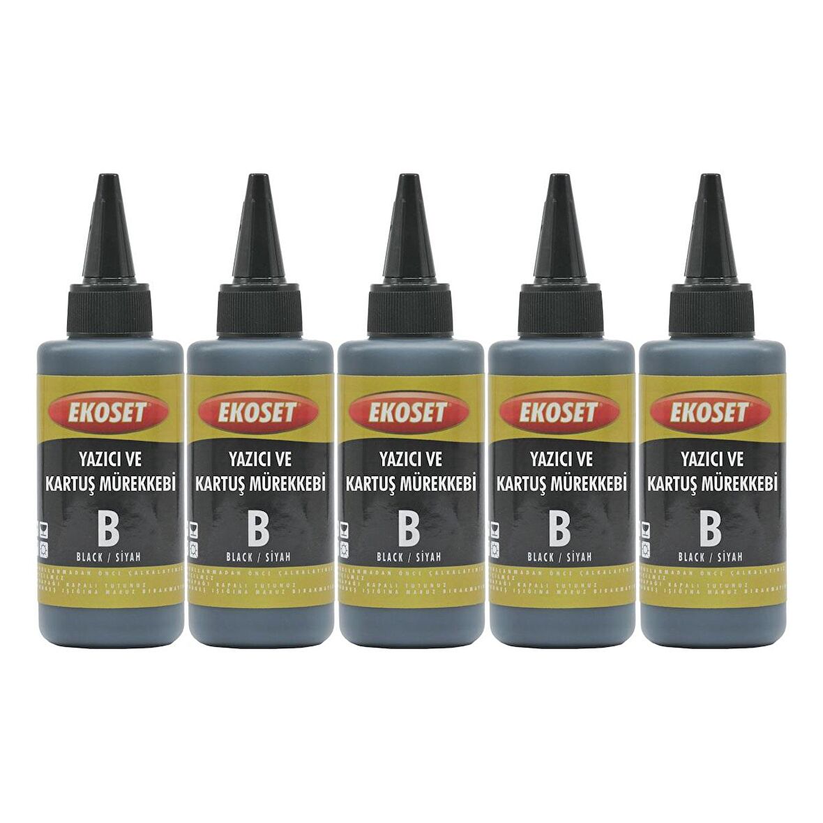 Ekoset Epson L486 Uyumlu Siyah Muadil Mürekkep 100ml 5'li set