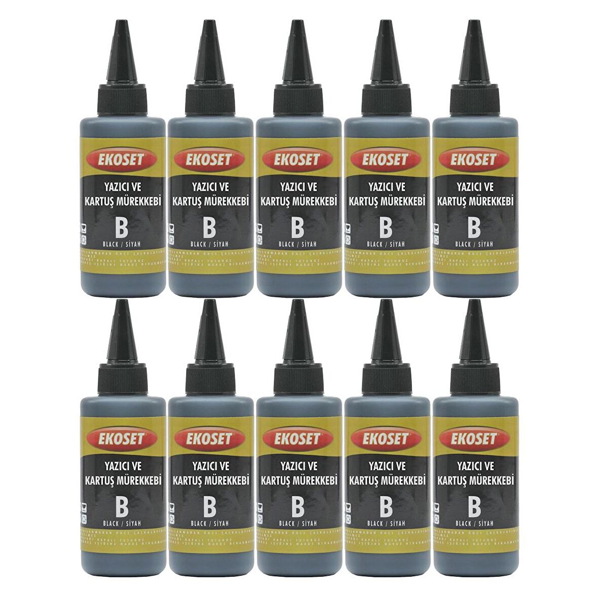 Ekoset Brother MFC T800w T810w T910w uyumlu Siyah Mürekkep 100ml 10'lu set