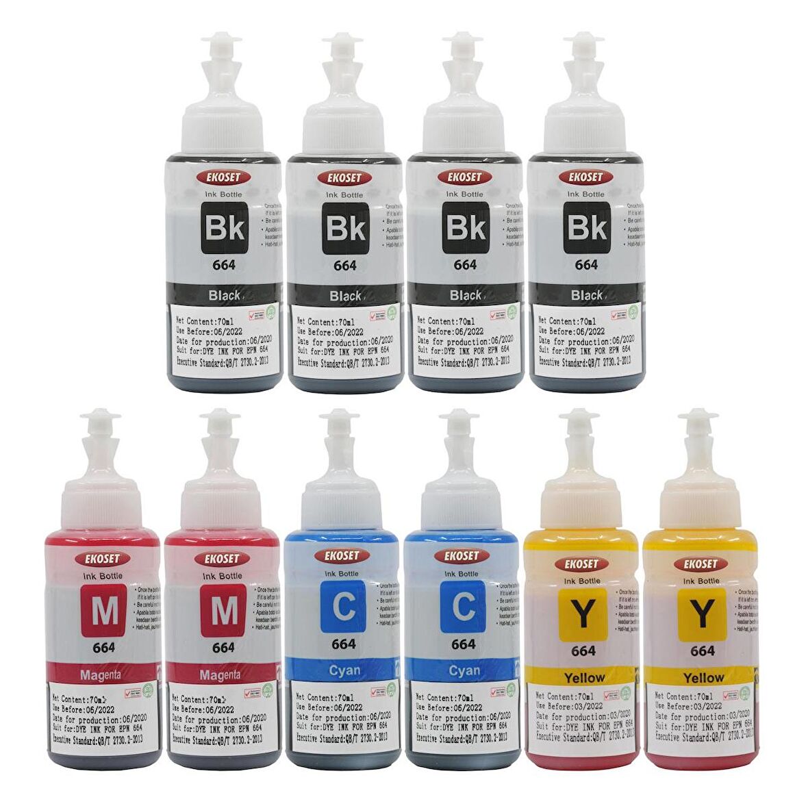 Ekoset Epson L300 L310 L355 L365 L382 L386 Renkli Muadil Mürekkep 70ml 10 Adet