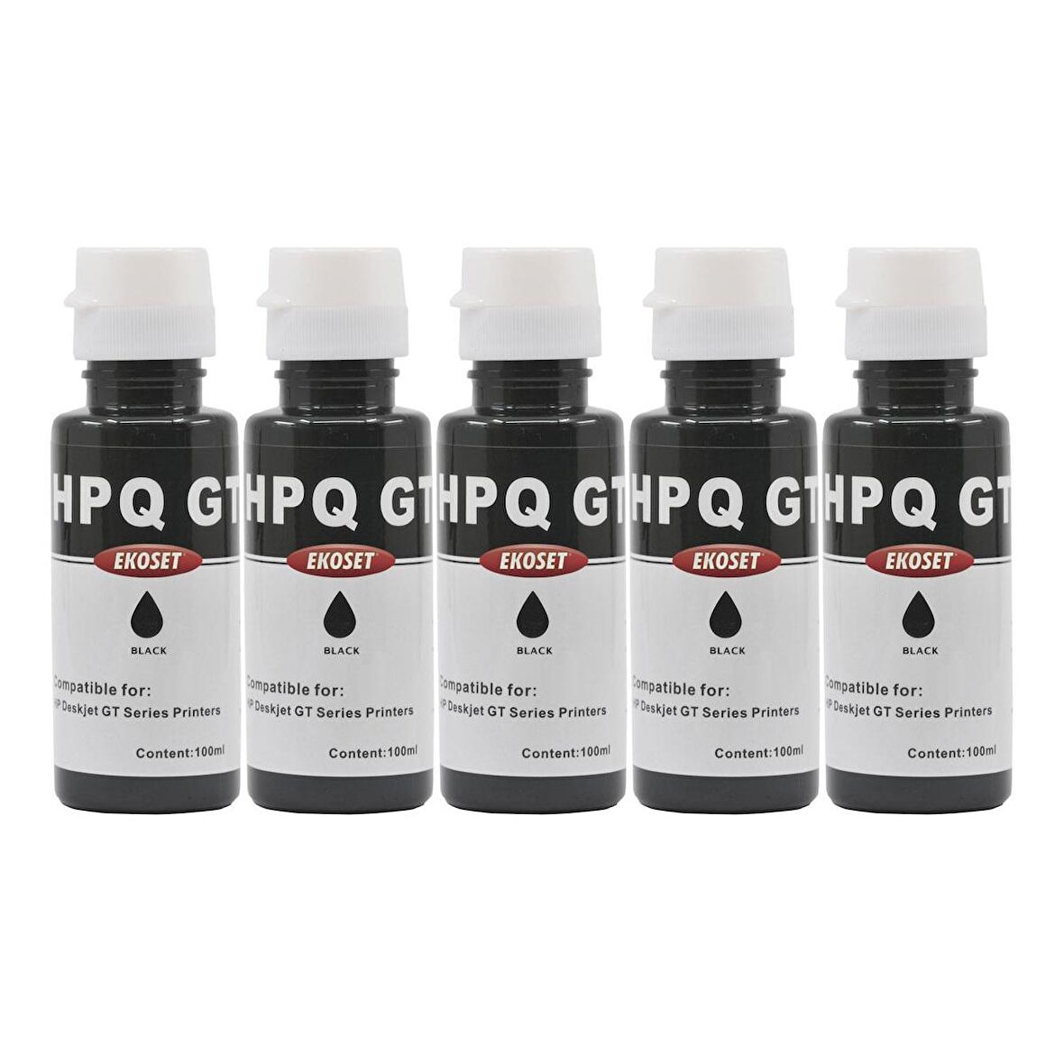Ekoset hp ink Tank 115 315 415 Uyumlu Siyah Mürekkep 5'li set